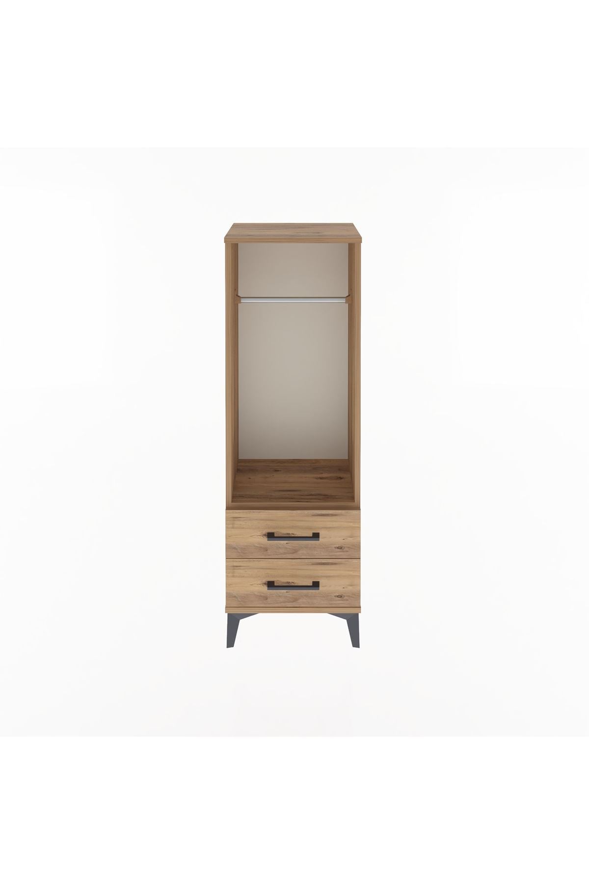 Arges Dolap Tek Raflı 2 Çekmeceli Tek Askılı 44x30x134 - S16M092V9A