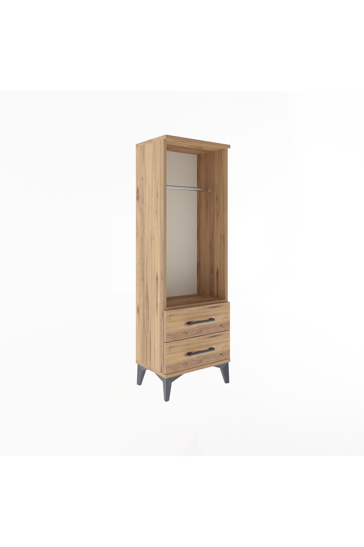 Arges Dolap Tek Raflı 2 Çekmeceli Tek Askılı 44x30x134 - S16M092V9A