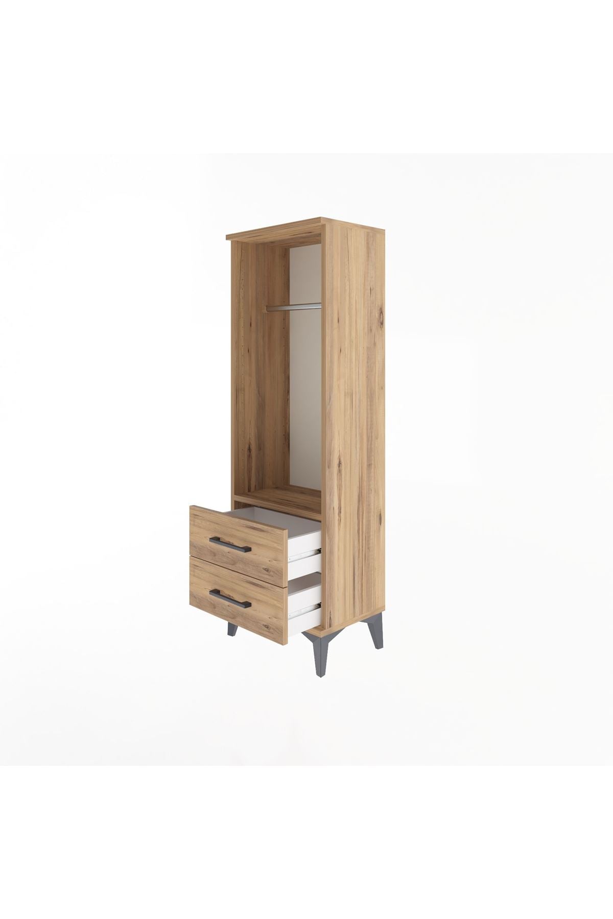 Arges Dolap Tek Raflı 2 Çekmeceli Tek Askılı 44x30x134 - S16M092V9A