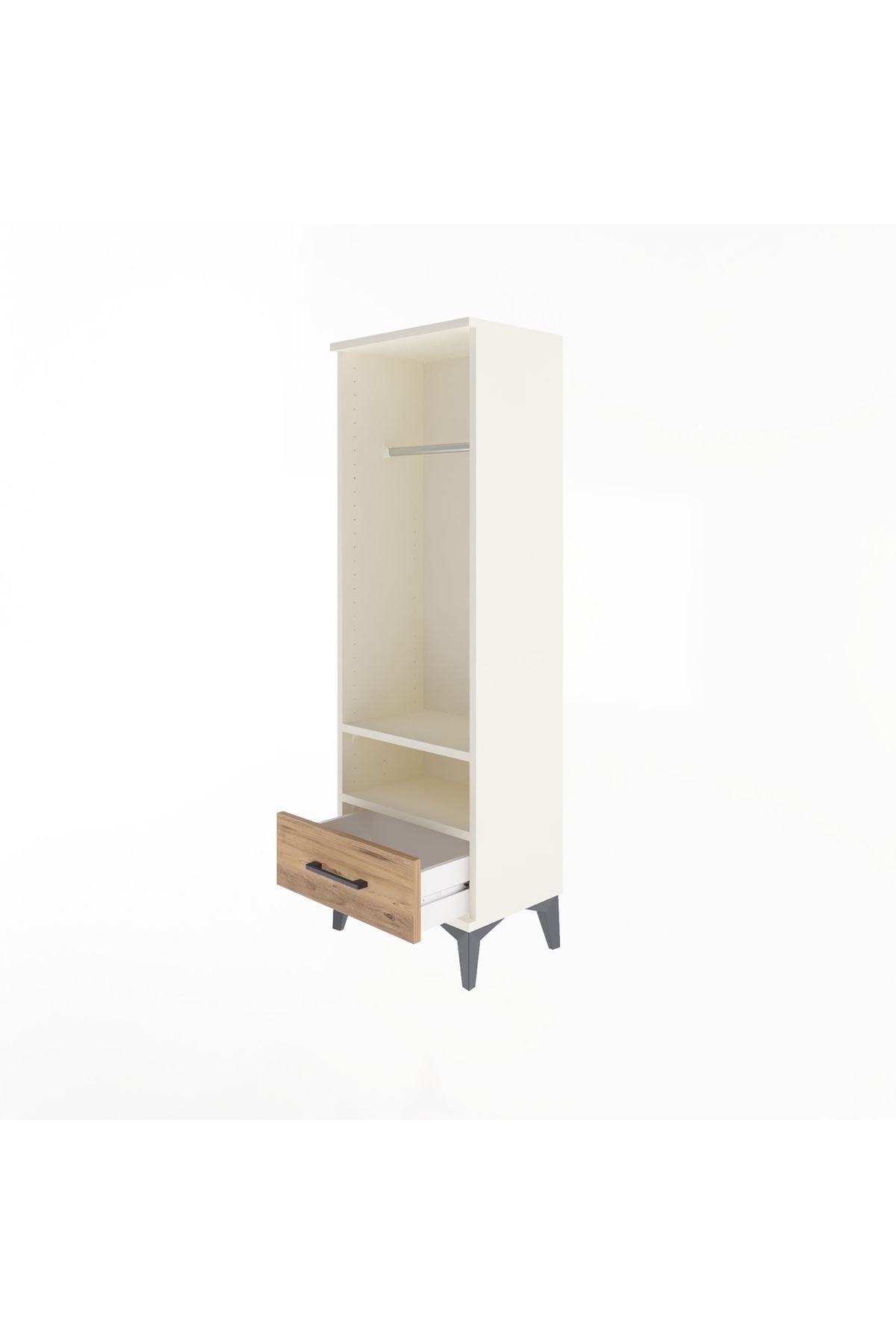 Arges Dolap 2 Raflı Tek Çekmeceli Tek Askılı 44x30x134 - S16M093V3A