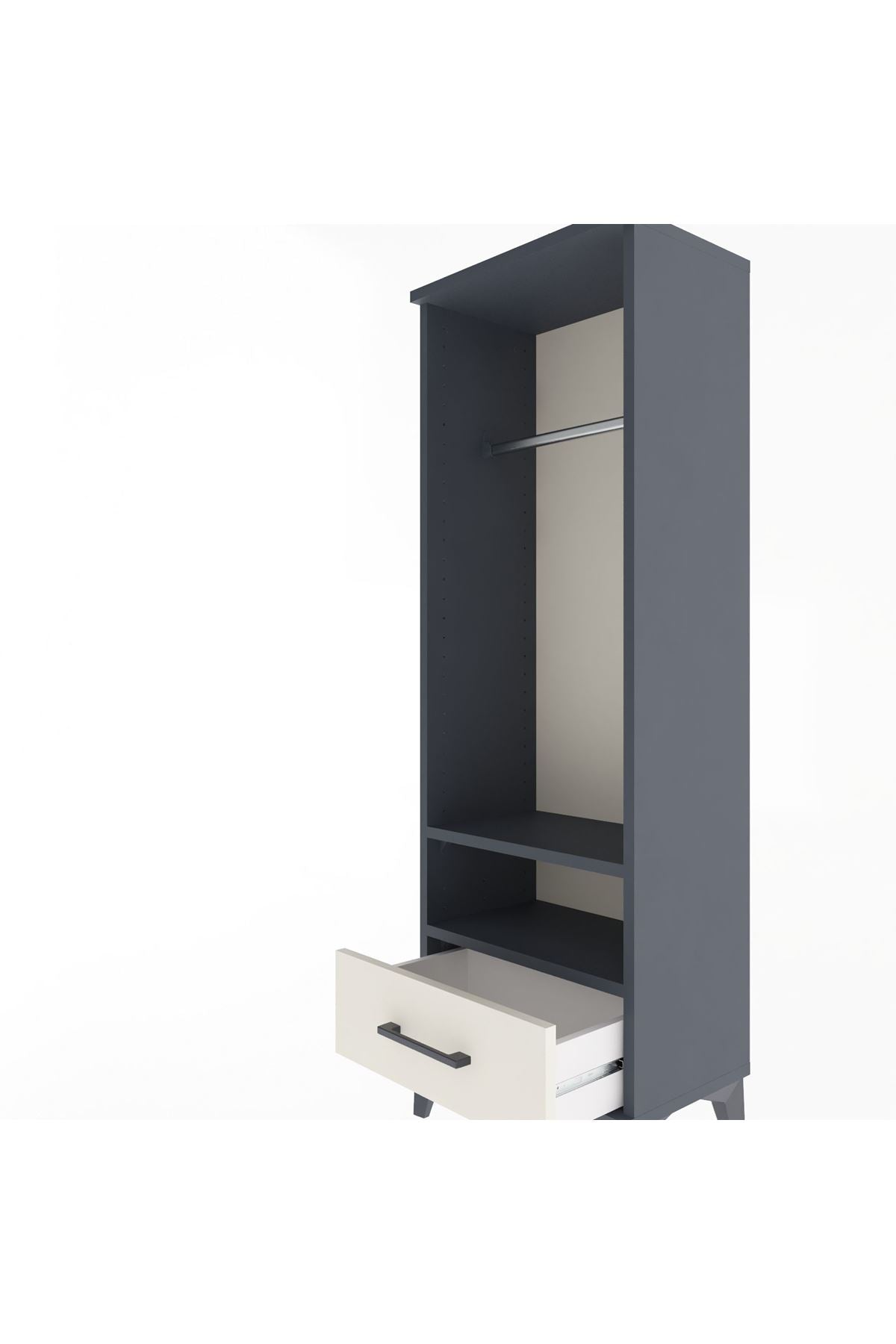 Arges Dolap 2 Raflı Tek Çekmeceli Tek Askılı 44x30x134 - S16M093V4A