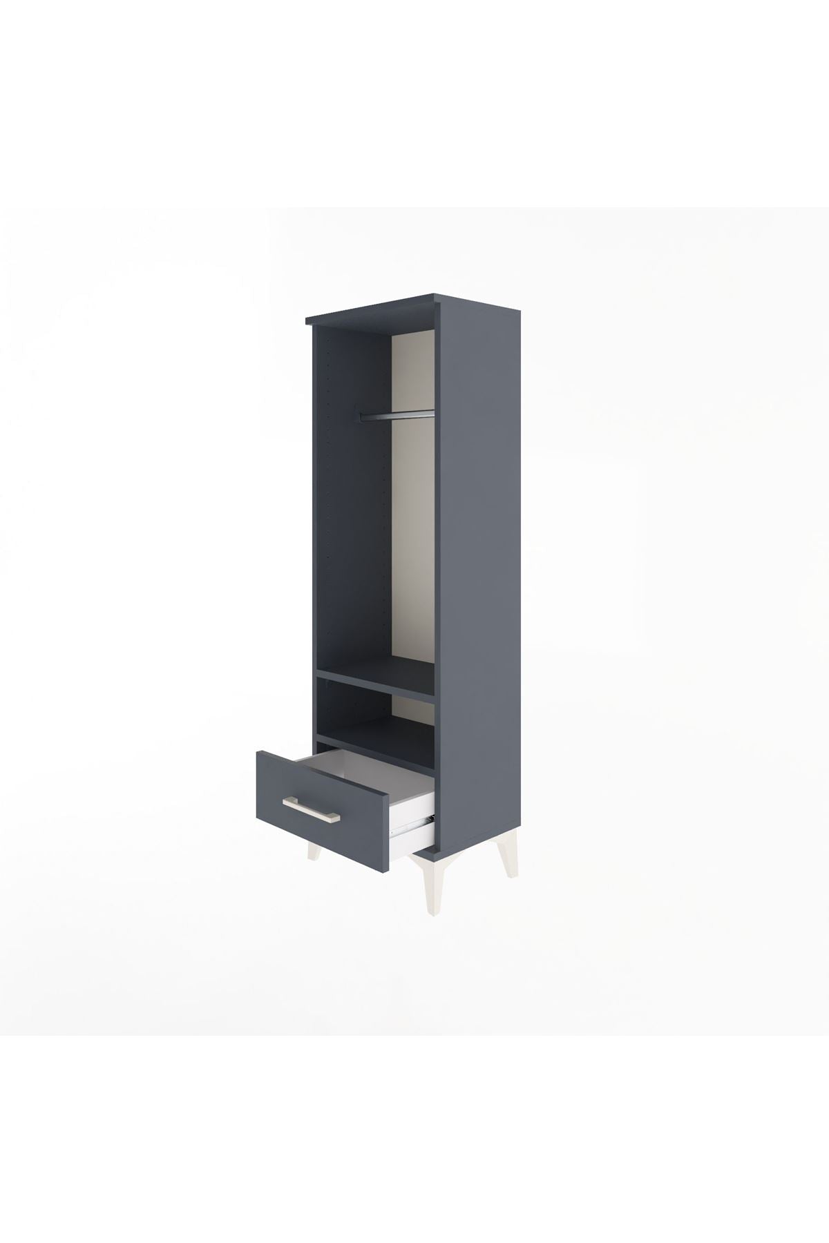 Arges Dolap 2 Raflı Tek Çekmeceli Tek Askılı 44x30x134 - S16M093V5A
