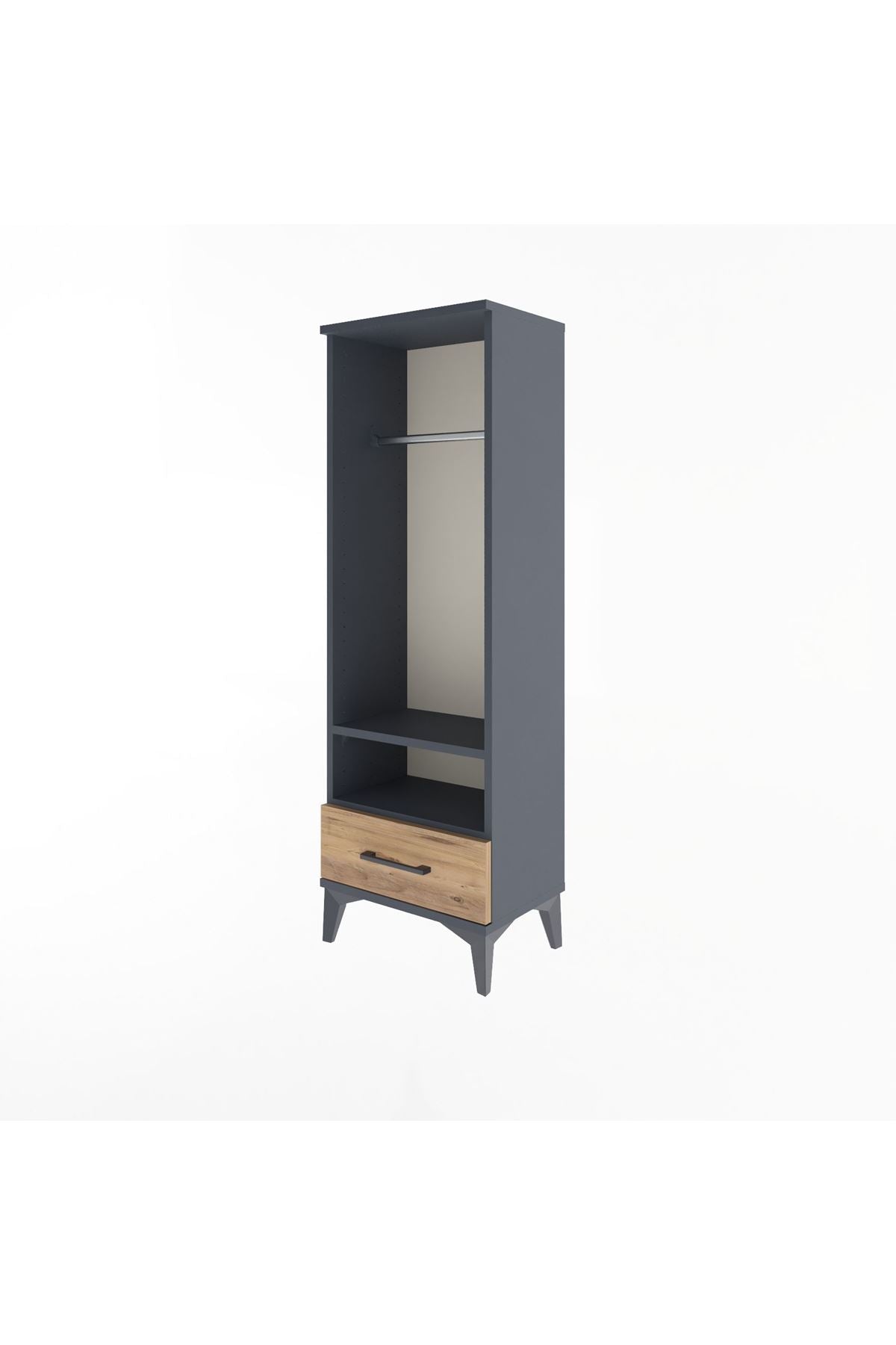 Arges Dolap 2 Raflı Tek Çekmeceli Tek Askılı 44x30x134 - S16M093V6A