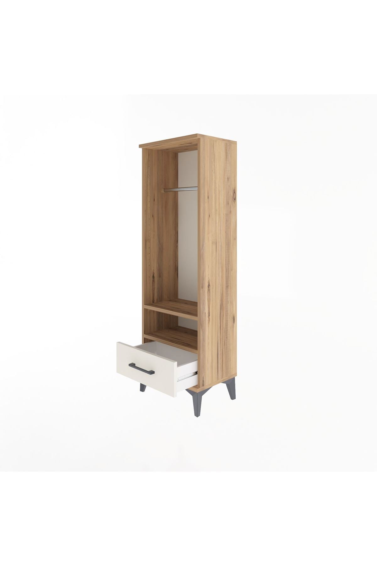 Arges Dolap 2 Raflı Tek Çekmeceli Tek Askılı 44x30x134 - S16M093V7A