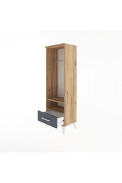 Arges Dolap 2 Raflı Tek Çekmeceli Tek Askılı 44x30x134 - S16M093V8A