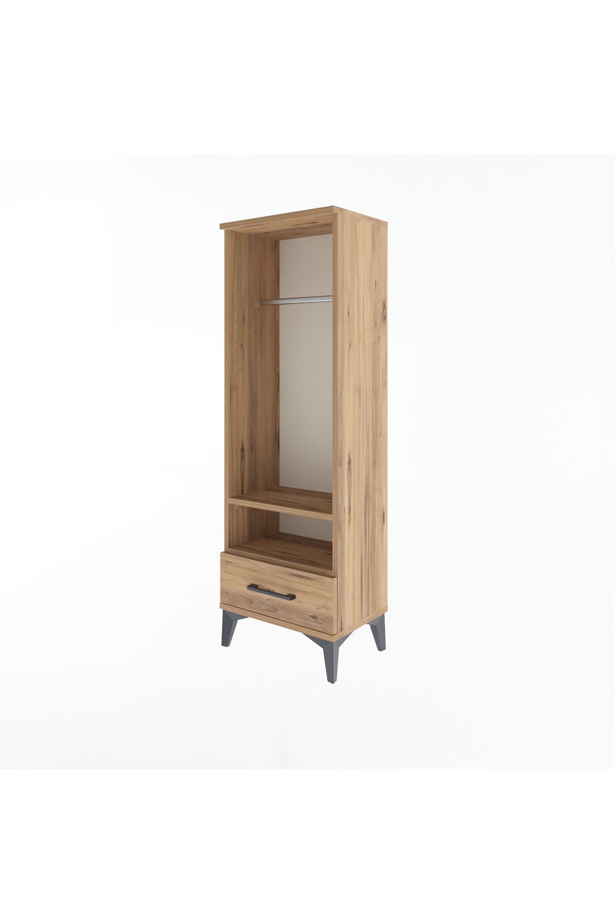 Arges Dolap 2 Raflı Tek Çekmeceli Tek Askılı 44x30x134 - S16M093V9A