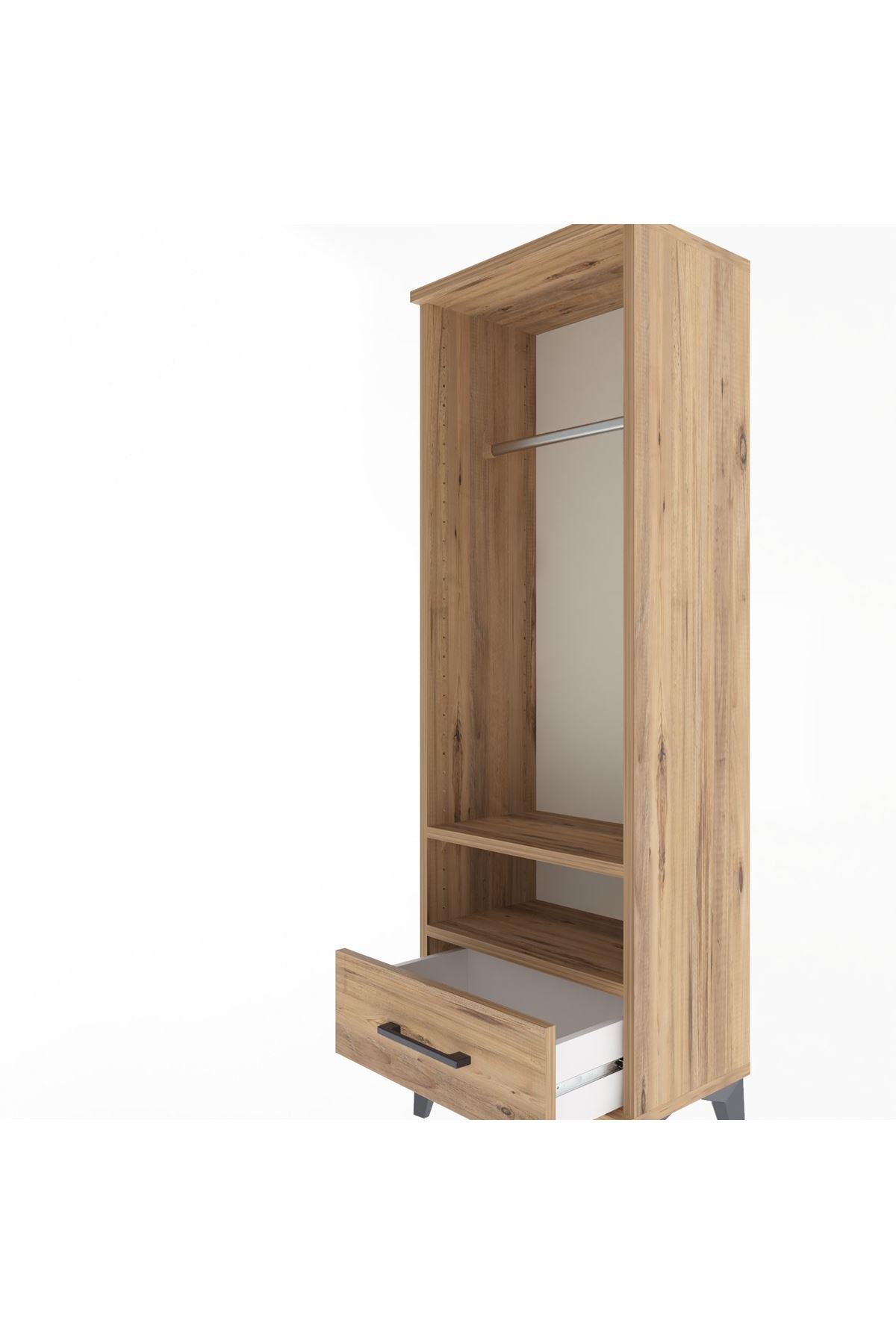 Arges Dolap 2 Raflı Tek Çekmeceli Tek Askılı 44x30x134 - S16M093V9A
