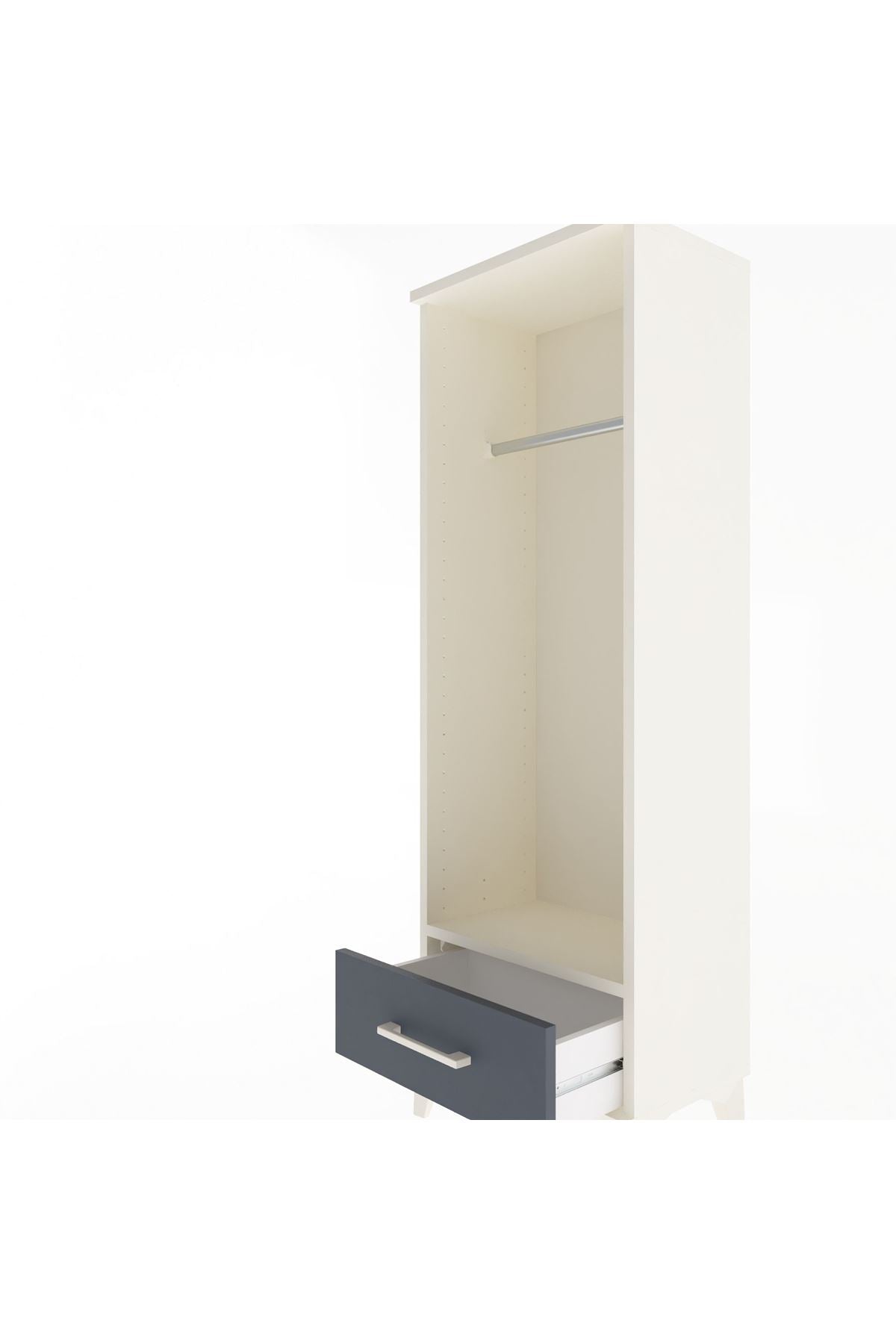 Arges Dolap Tek Raflı Tek Çekmeceli Tek Askılı 44x30x134 - S16M094V2A