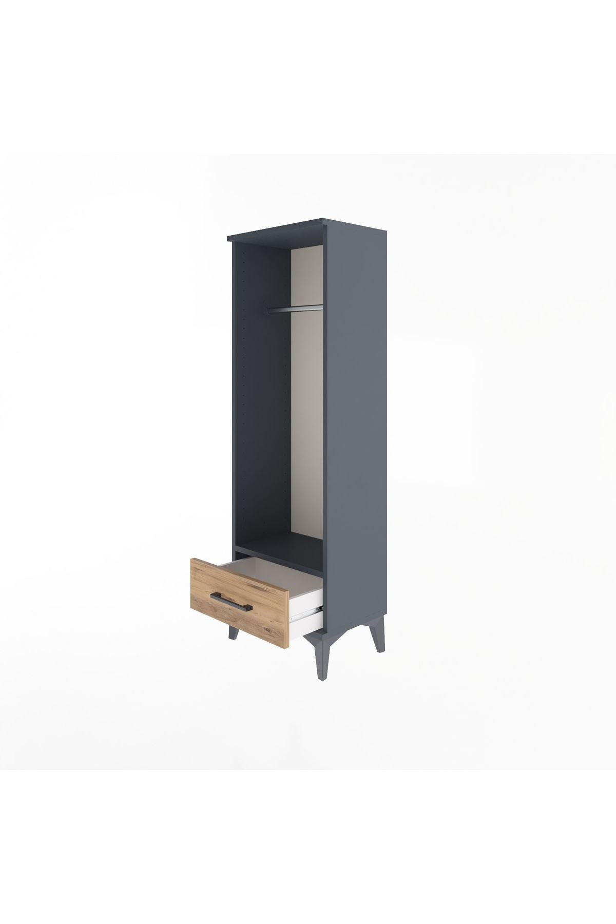Arges Dolap Tek Raflı Tek Çekmeceli Tek Askılı 44x30x134 - S16M094V6A