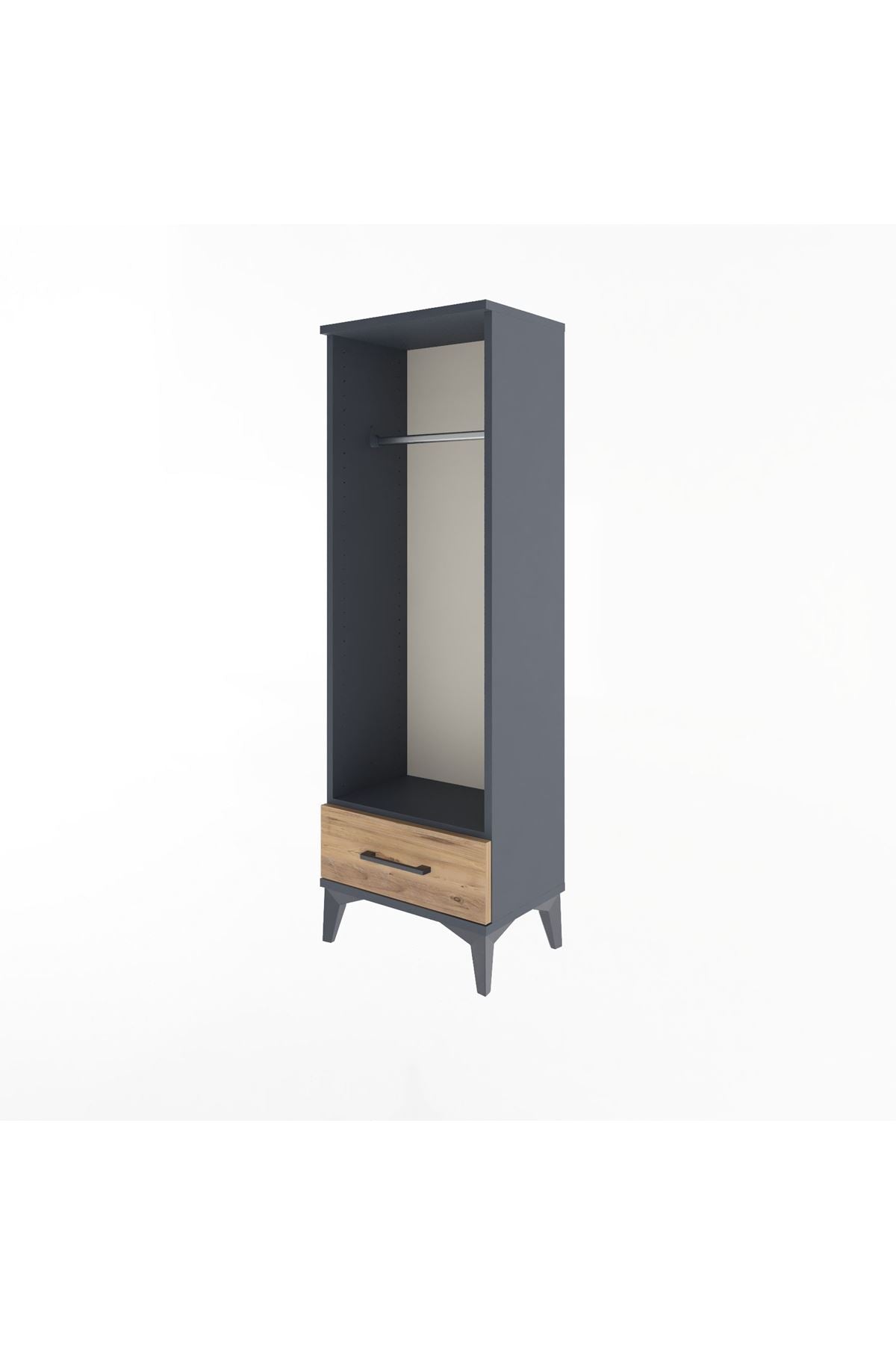 Arges Dolap Tek Raflı Tek Çekmeceli Tek Askılı 44x30x134 - S16M094V6A