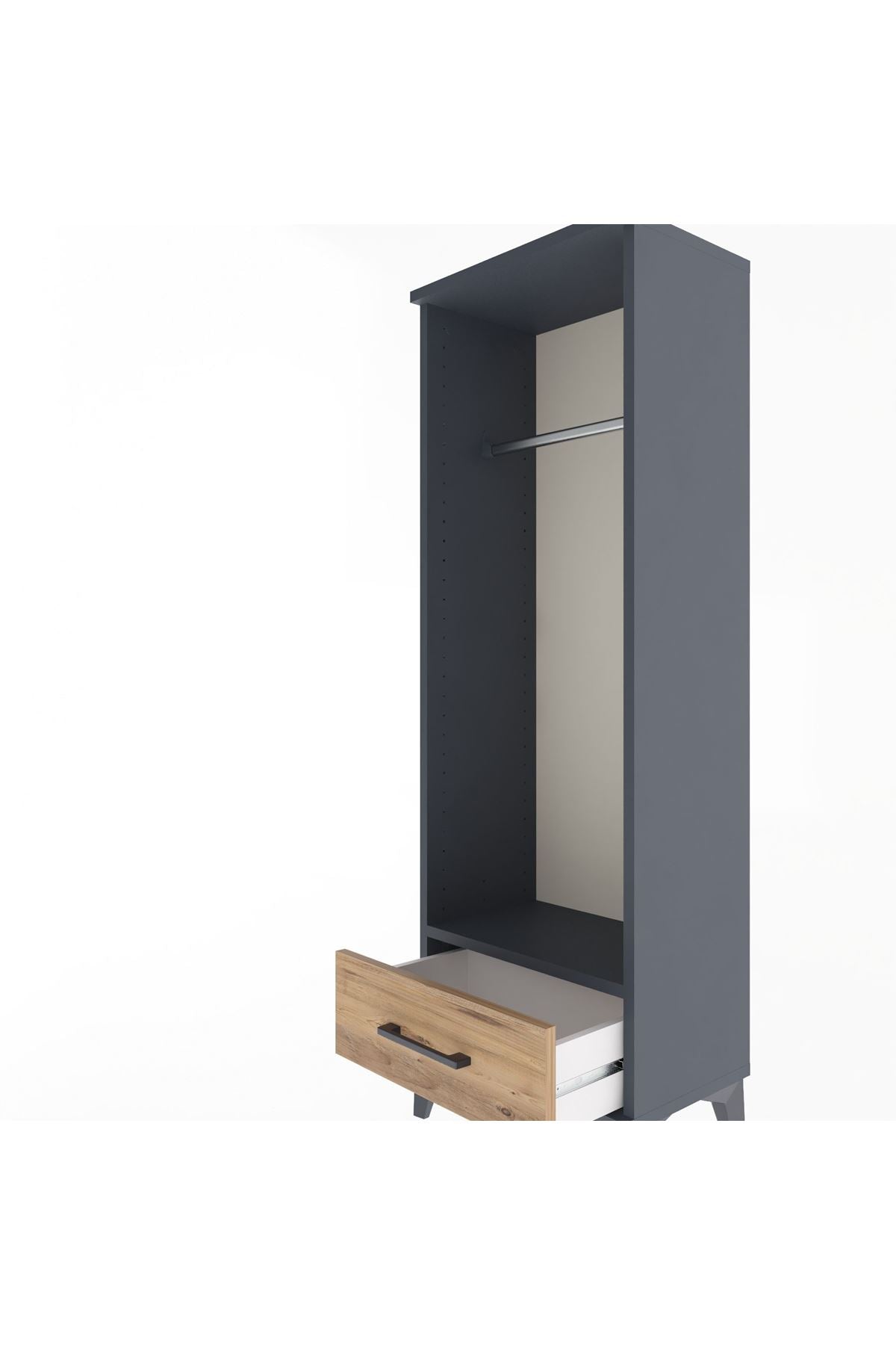 Arges Dolap Tek Raflı Tek Çekmeceli Tek Askılı 44x30x134 - S16M094V6A