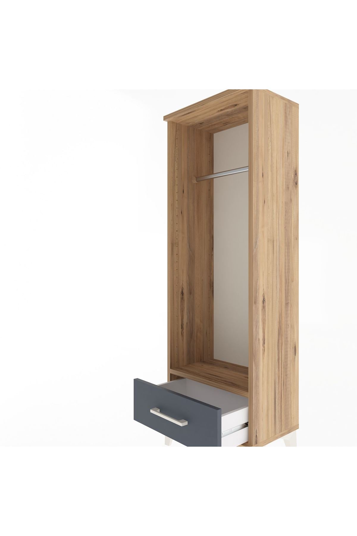 Arges Dolap Tek Raflı Tek Çekmeceli Tek Askılı 44x30x134 - S16M094V8A