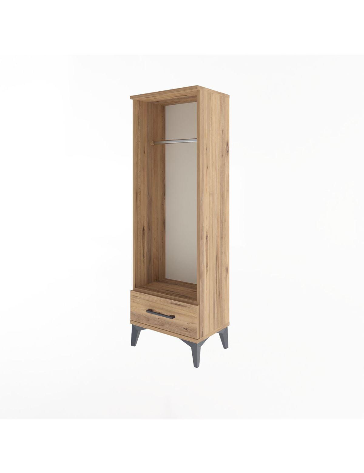 Arges Dolap Tek Raflı Tek Çekmeceli Tek Askılı 44x30x134 - S16M094V9A
