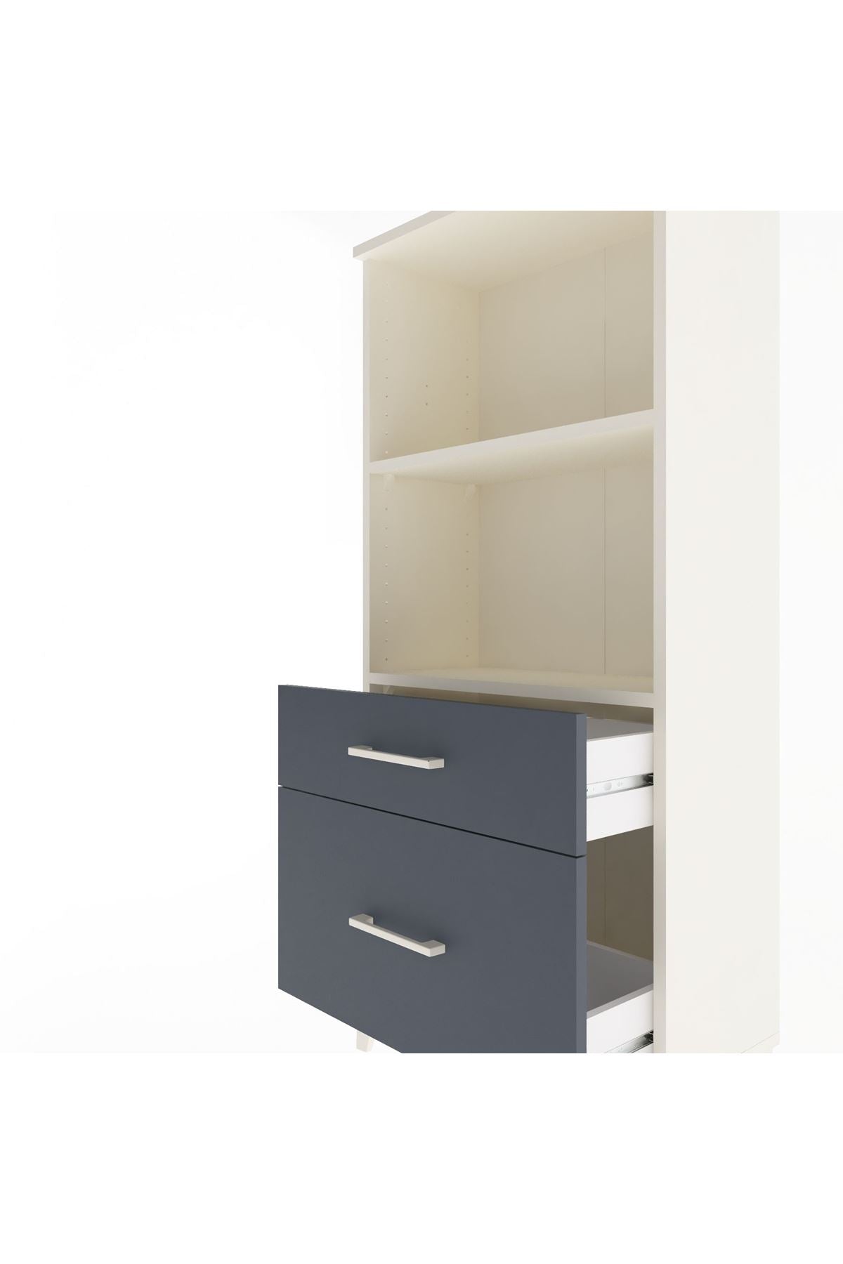 Arges Dolap 2 Raflı 2 Çekmeceli 60x30x134 - S17M005V2A