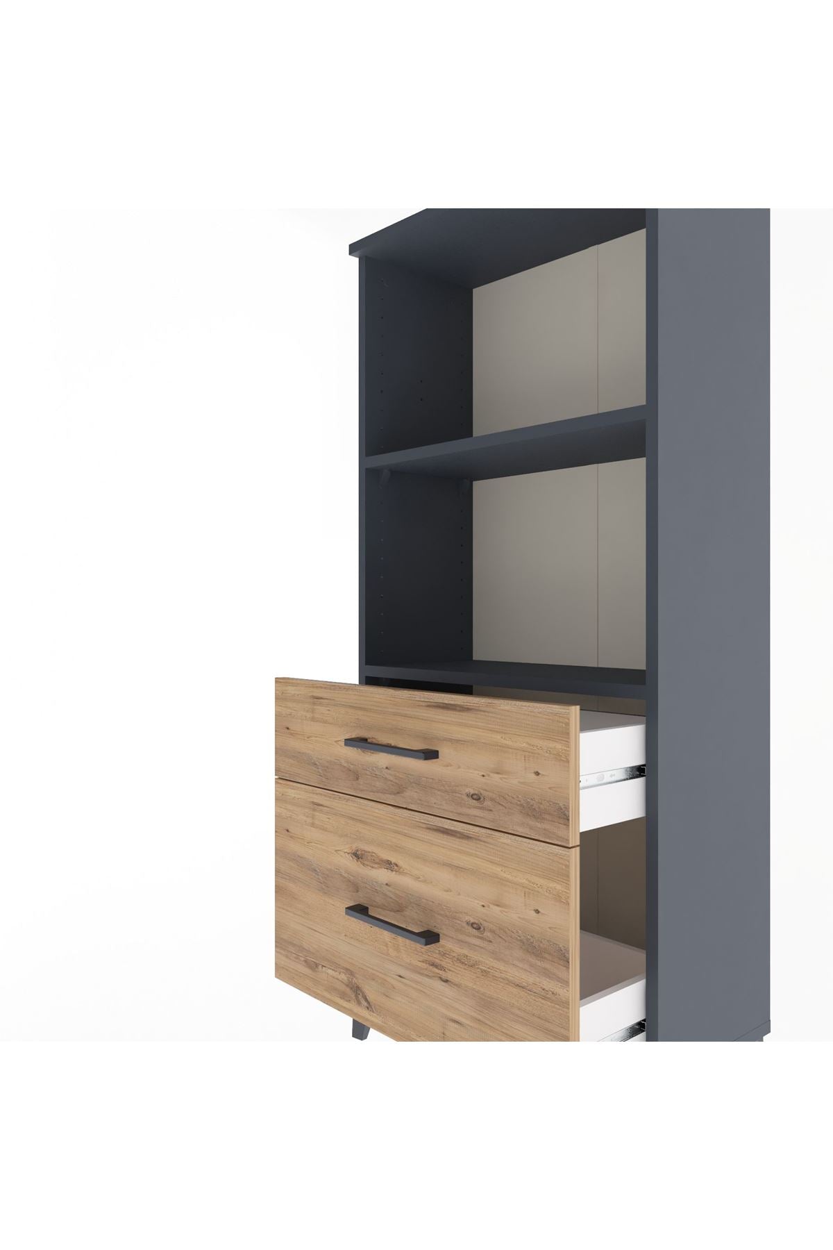 Arges Dolap 2 Raflı 2 Çekmeceli 60x30x134 - S17M005V6A
