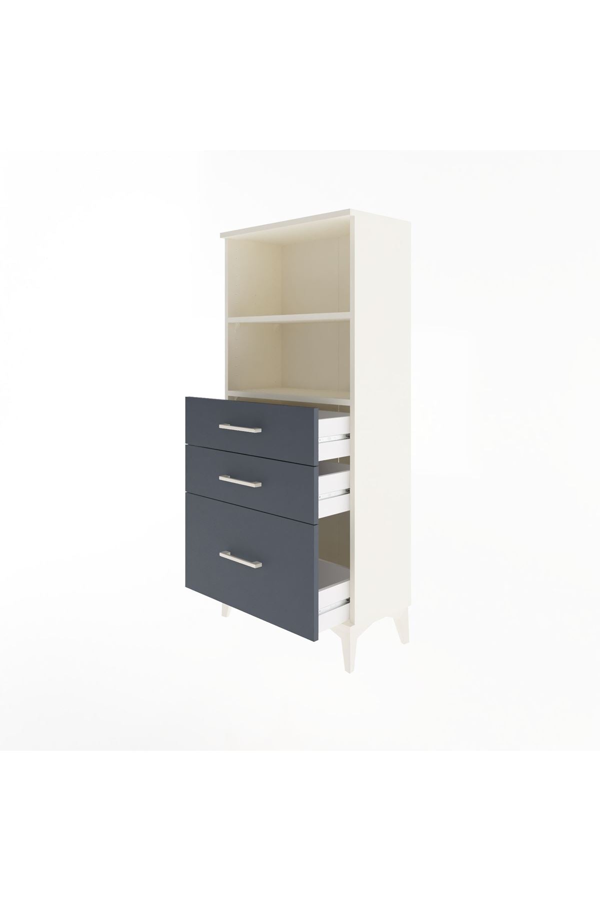 Arges Dolap 2 Raflı 3 Çekmeceli 60x30x134 - S17M006V2A
