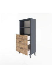 Arges Dolap 2 Raflı 3 Çekmeceli 60x30x134 - S17M006V6A