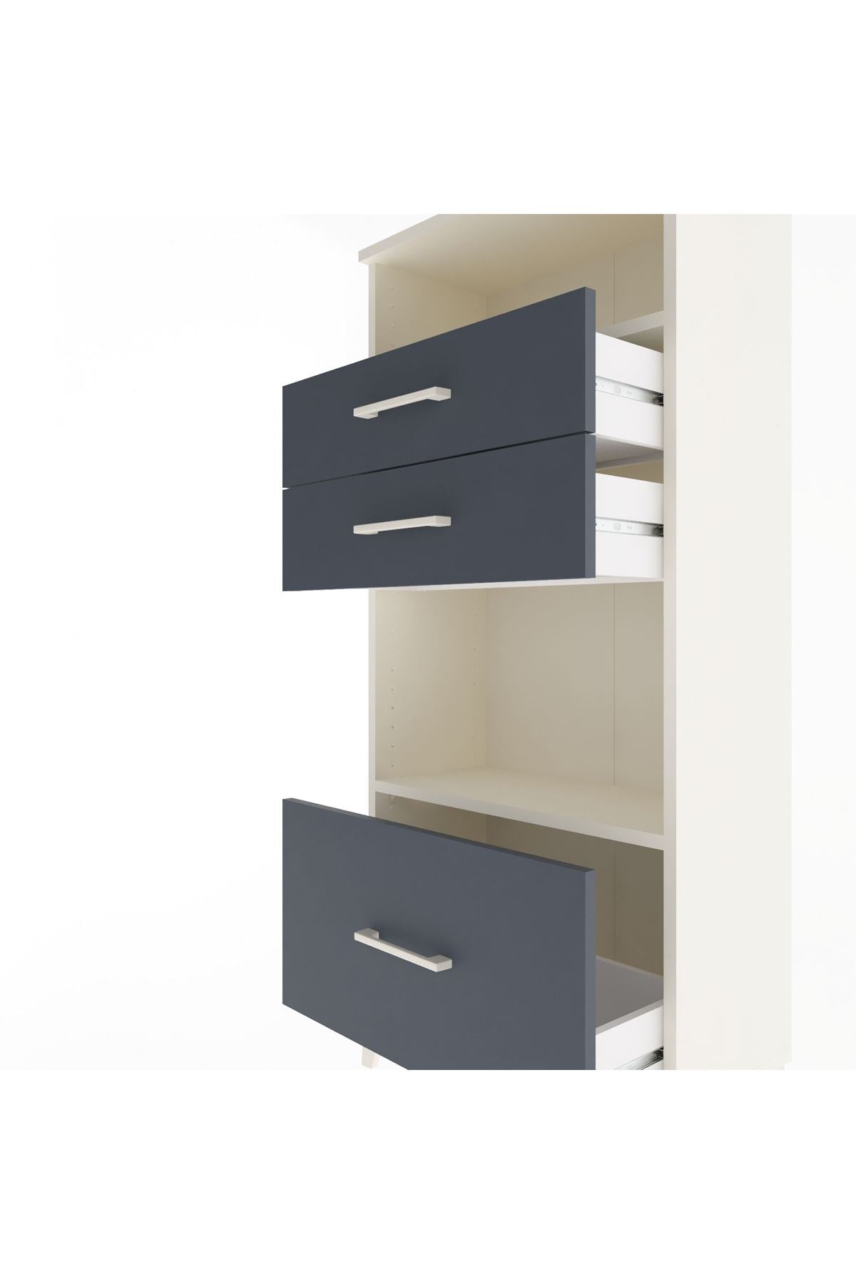 Arges Dolap 2 Raflı 3 Çekmeceli 60x30x134 - S17M007V2A