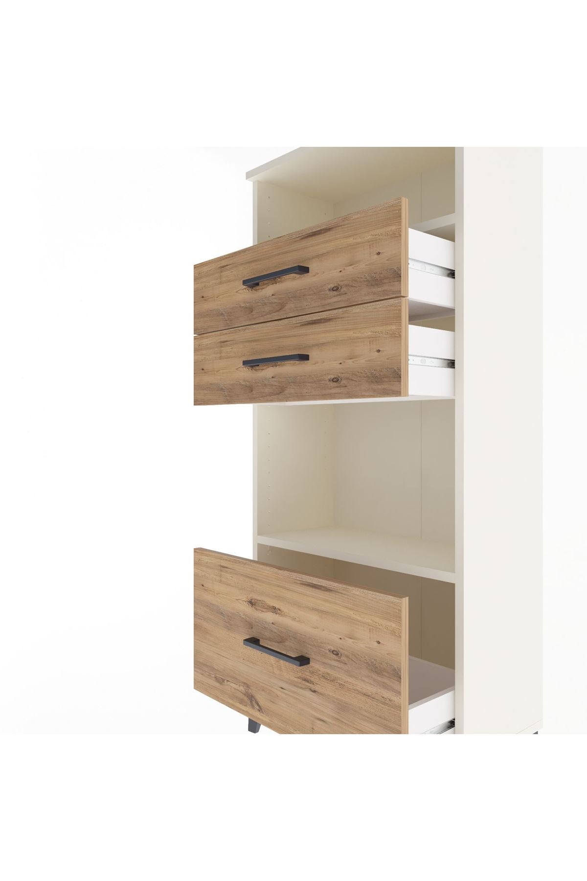 Arges Dolap 2 Raflı 3 Çekmeceli 60x30x134 - S17M007V3A