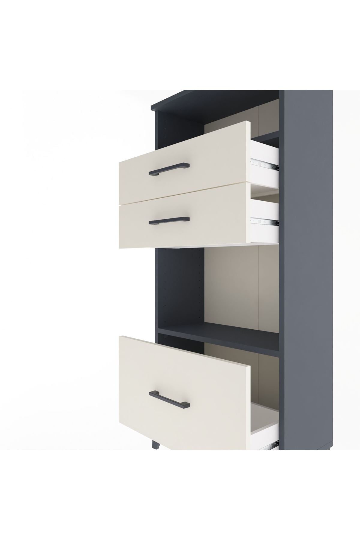 Arges Dolap 2 Raflı 3 Çekmeceli 60x30x134 - S17M007V4A