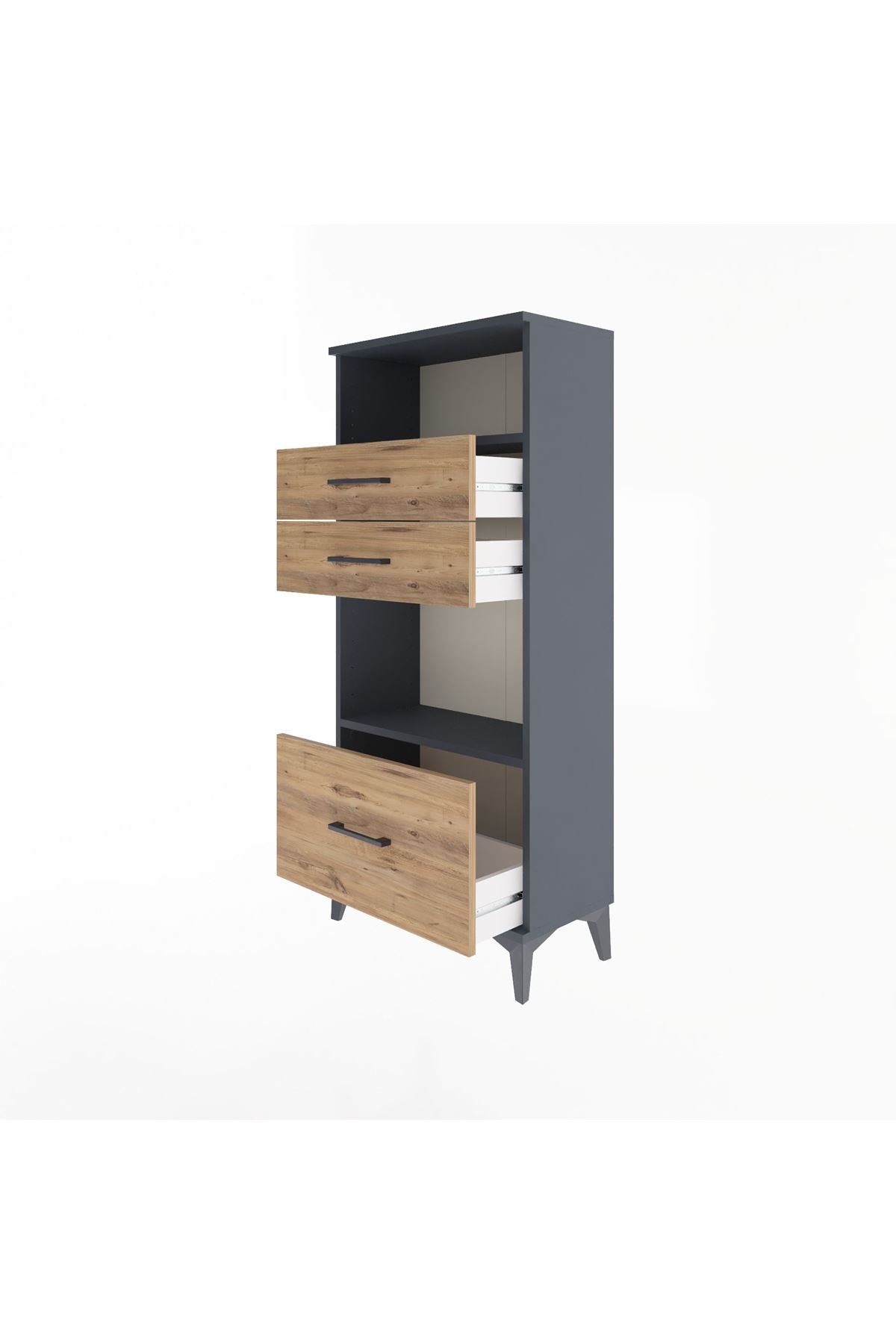 Arges Dolap 2 Raflı 3 Çekmeceli 60x30x134 - S17M007V6A