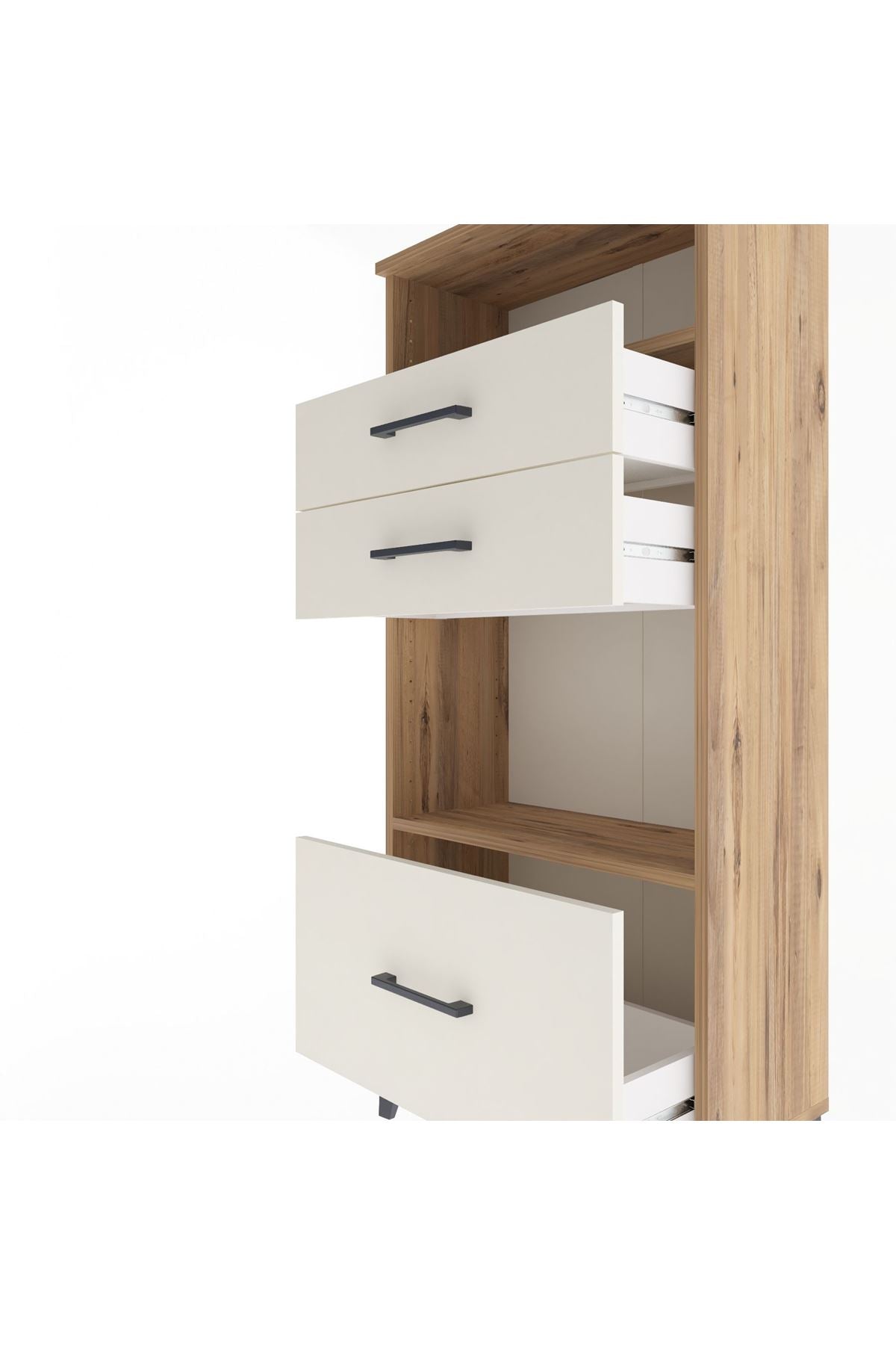 Arges Dolap 2 Raflı 3 Çekmeceli 60x30x134 - S17M007V7A