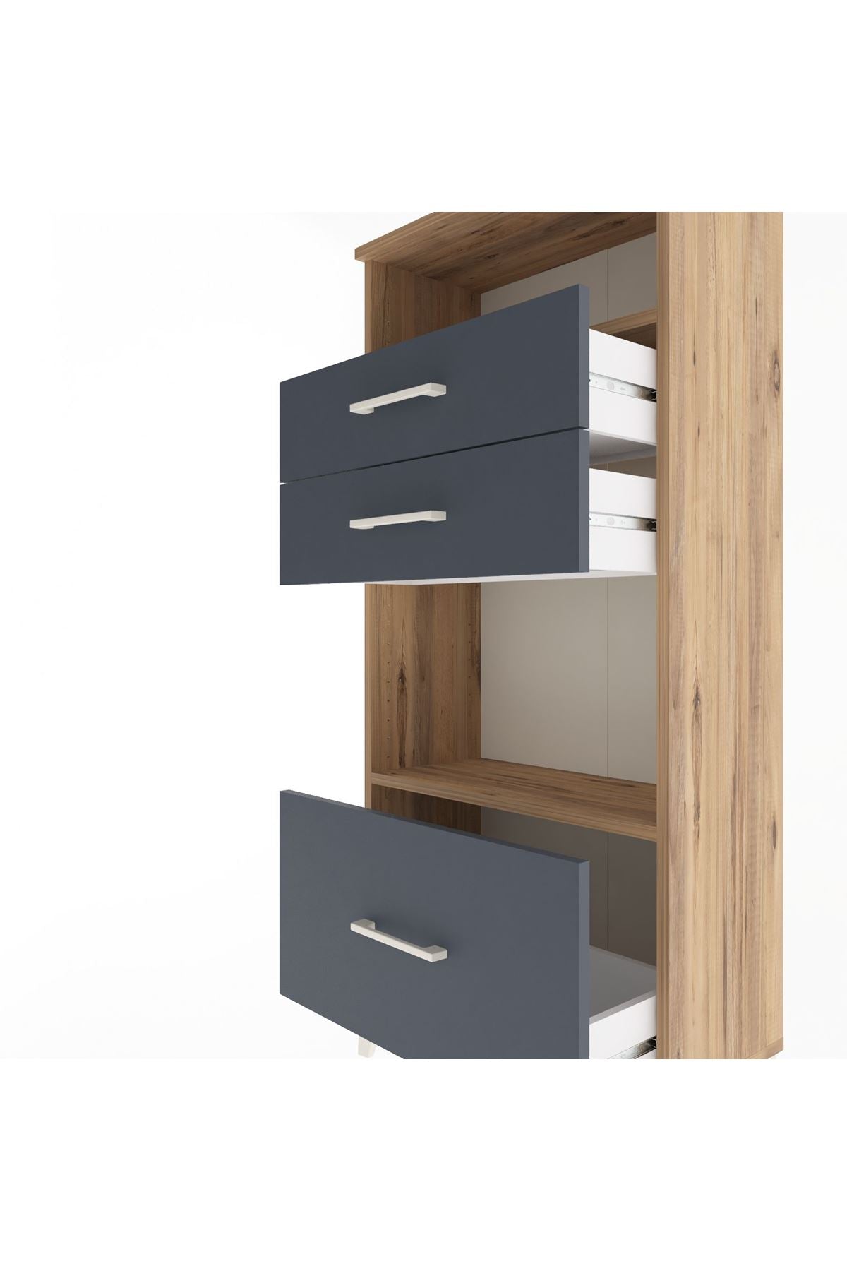 Arges Dolap 2 Raflı 3 Çekmeceli 60x30x134 - S17M007V8A