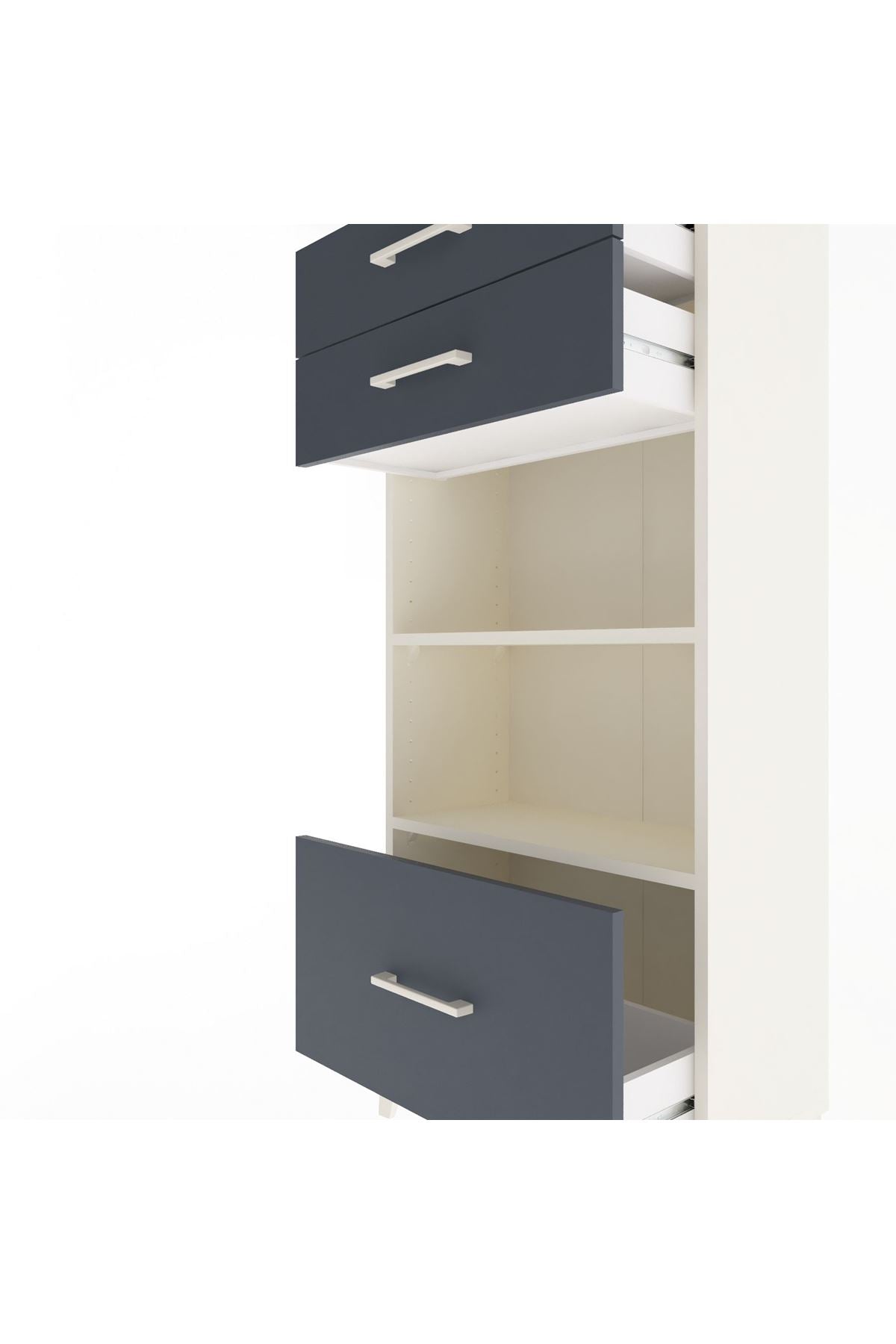 Arges Dolap 2 Raflı 3 Çekmeceli 60x30x134 - S17M008V2A