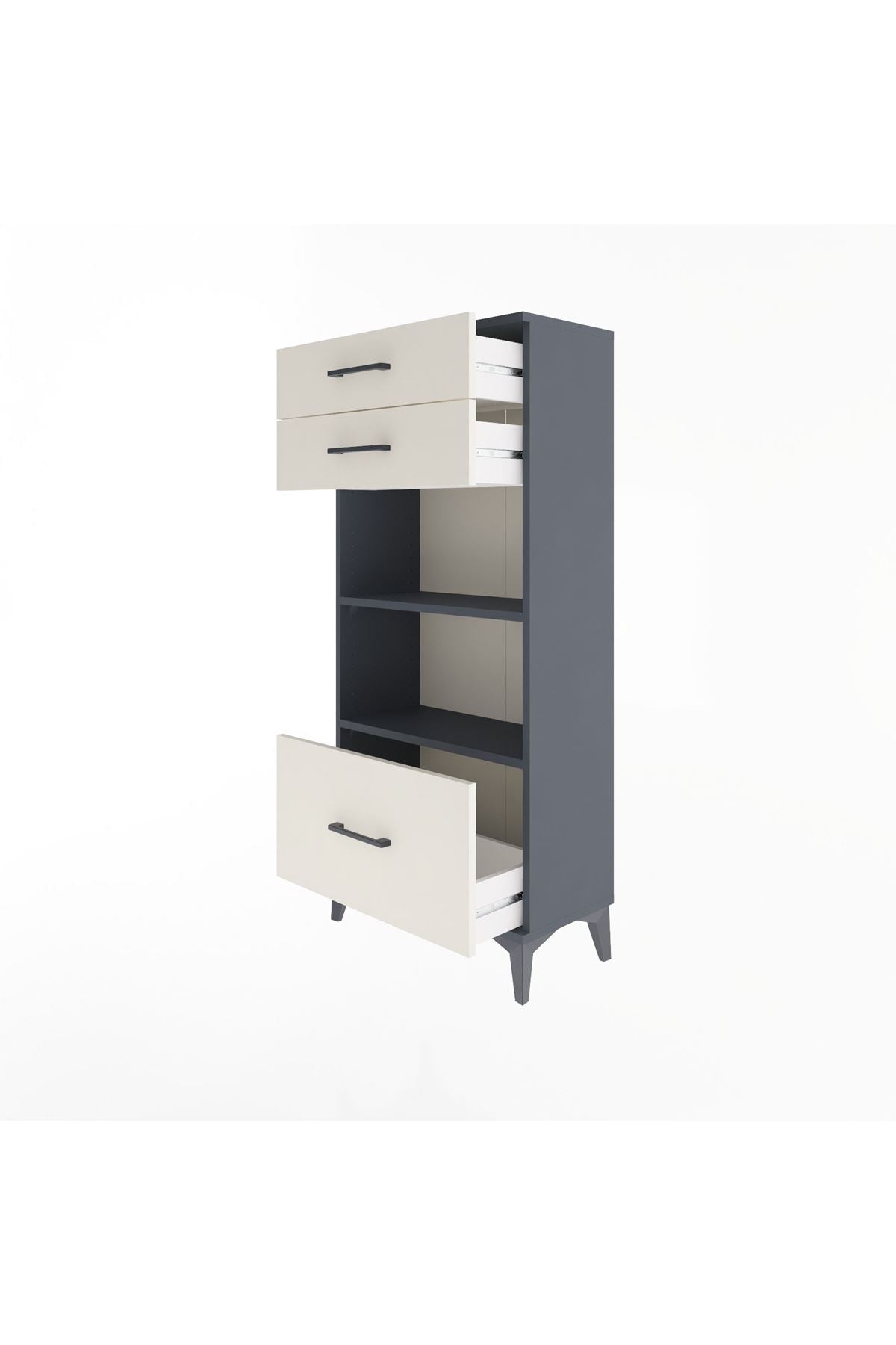 Arges Dolap 2 Raflı 3 Çekmeceli 60x30x134 - S17M008V4A
