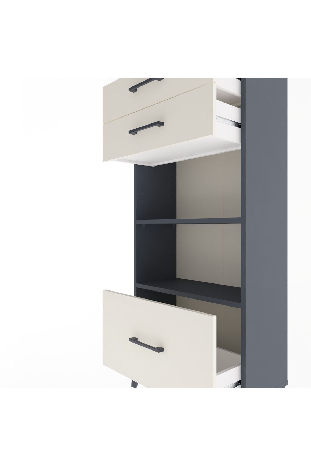 Arges Dolap 2 Raflı 3 Çekmeceli 60x30x134 - S17M008V4A