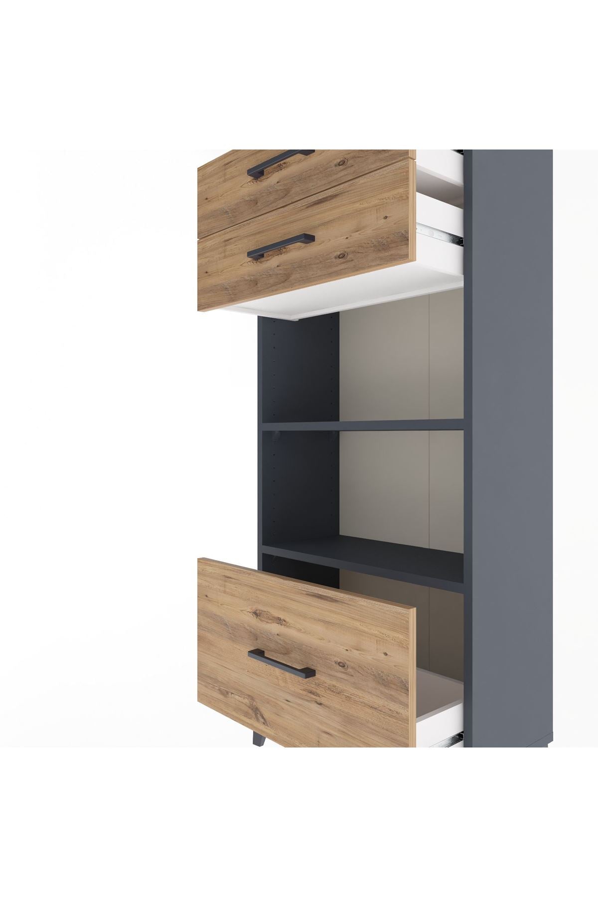 Arges Dolap 2 Raflı 3 Çekmeceli 60x30x134 - S17M008V6A