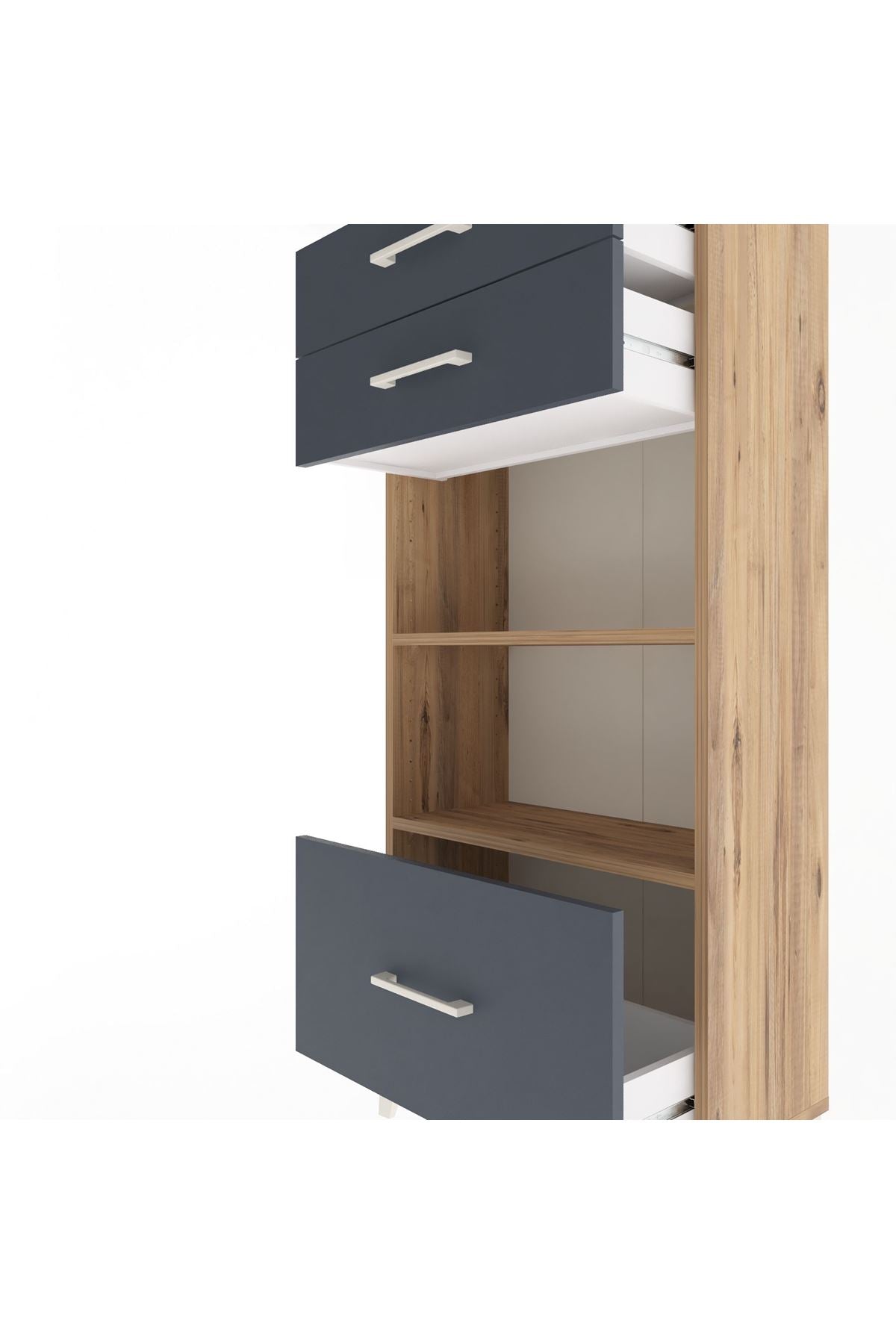 Arges Dolap 2 Raflı 3 Çekmeceli 60x30x134 - S17M008V8A