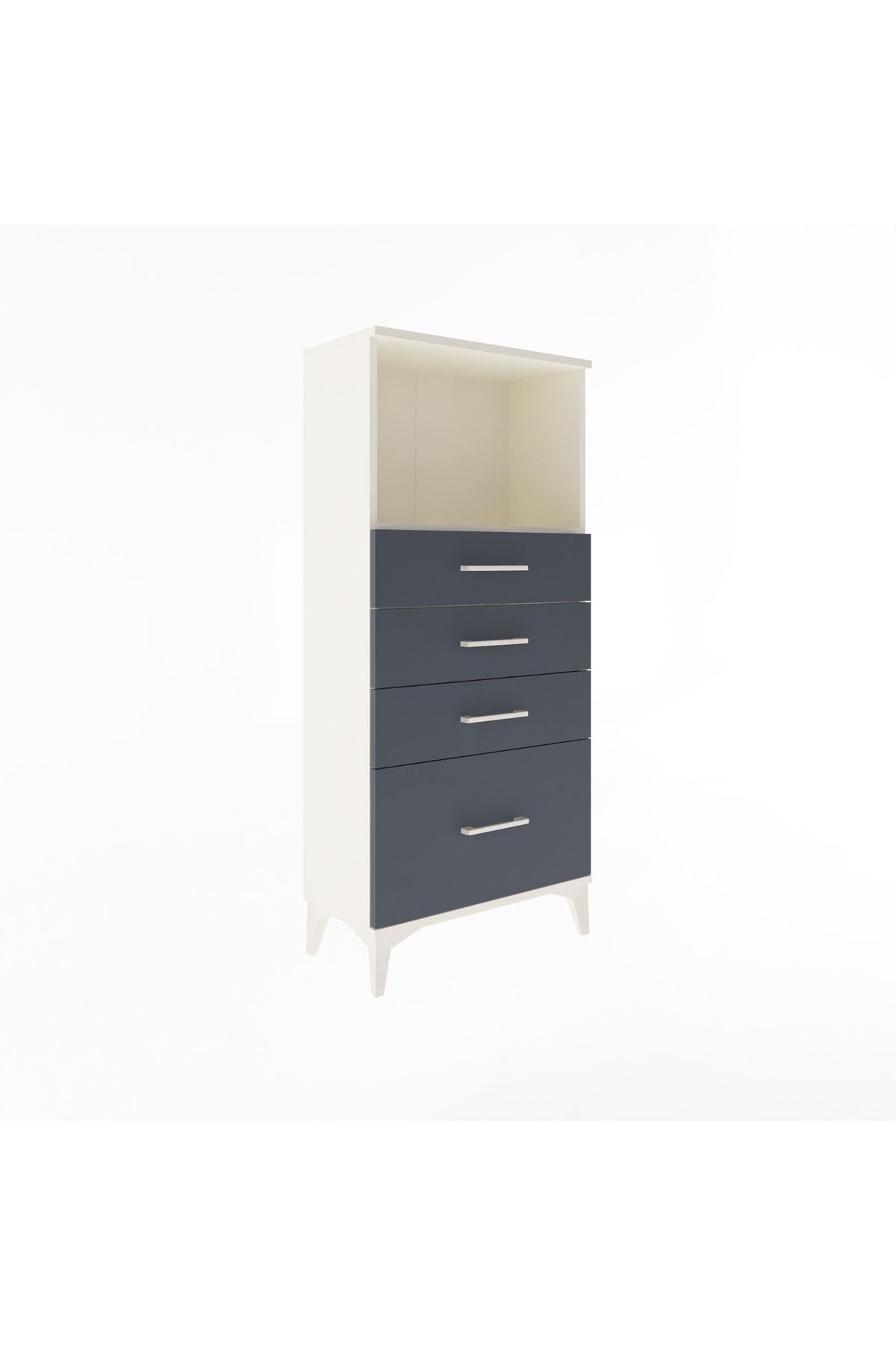 Arges Dolap Tek Raflı 4 Çekmeceli 60x30x134 - S17M009V2A