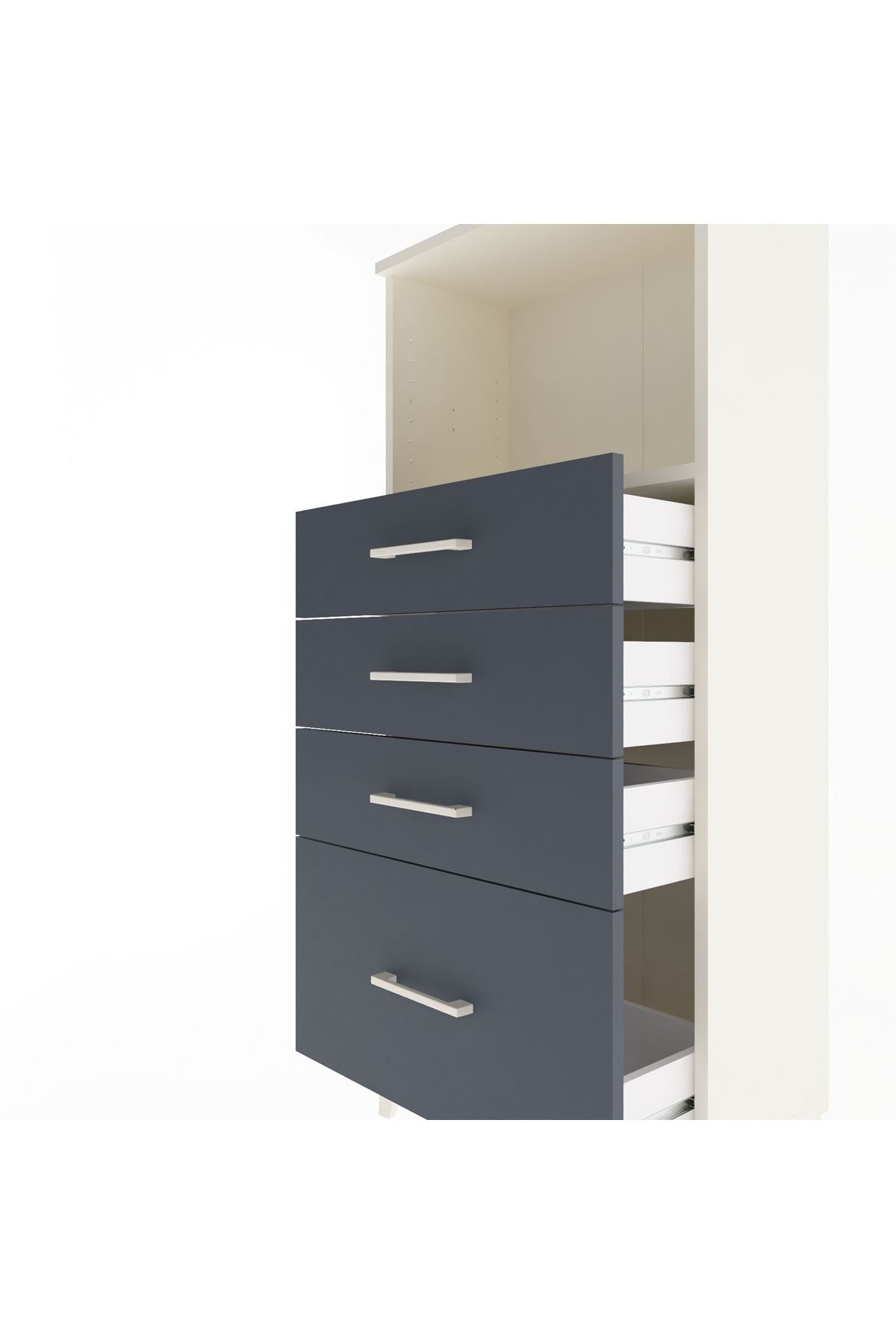 Arges Dolap Tek Raflı 4 Çekmeceli 60x30x134 - S17M009V2A