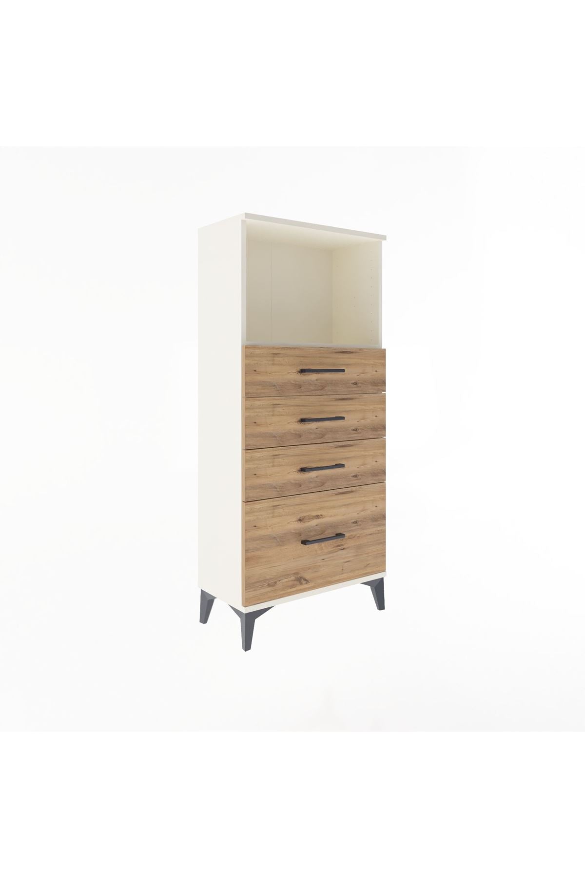 Arges Dolap Tek Raflı 4 Çekmeceli 60x30x134 - S17M009V3A