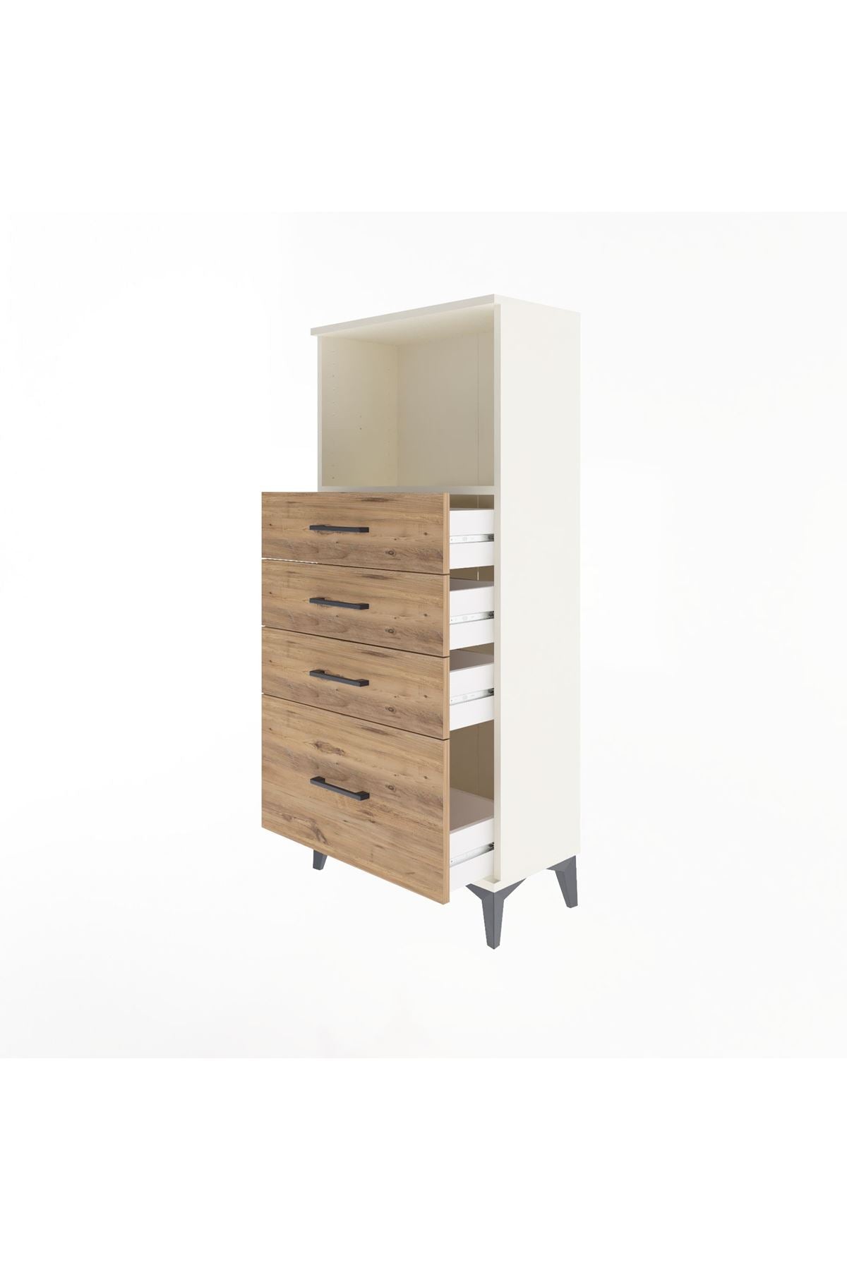 Arges Dolap Tek Raflı 4 Çekmeceli 60x30x134 - S17M009V3A