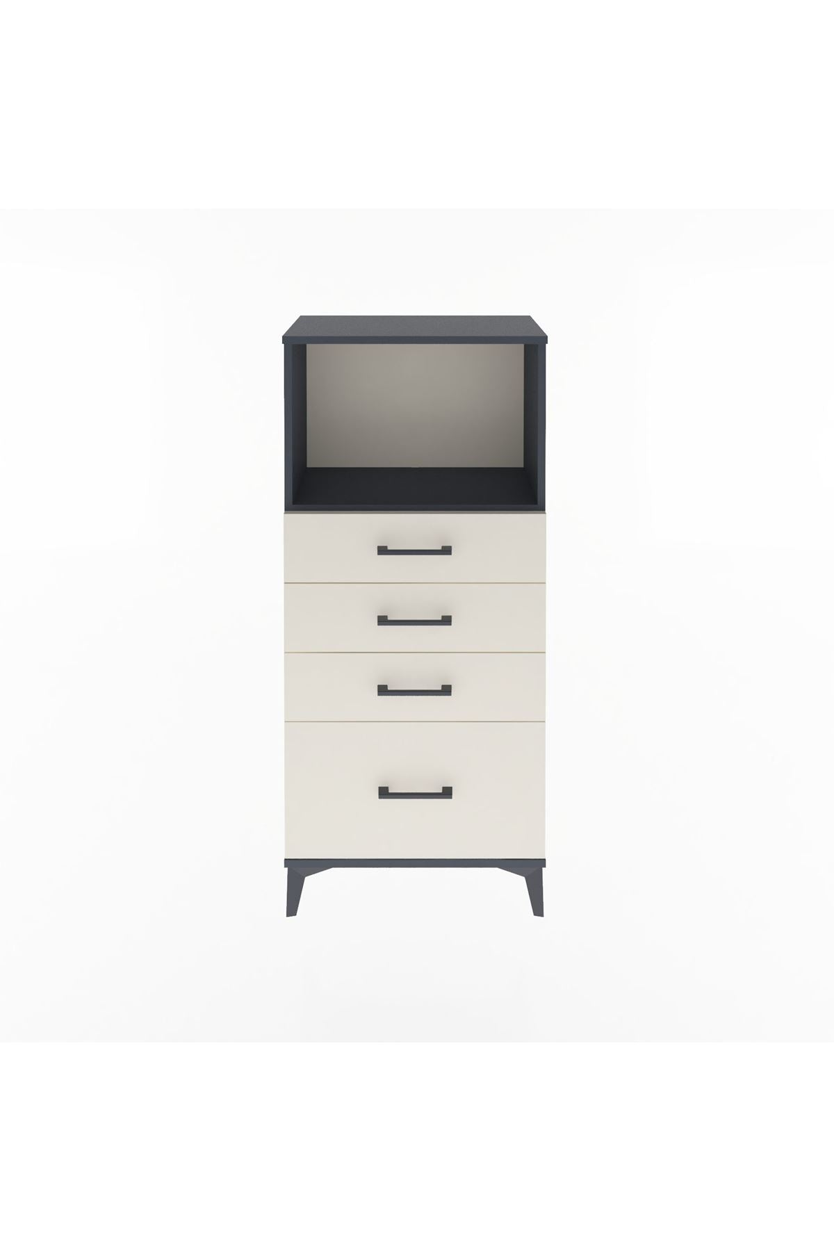 Arges Dolap Tek Raflı 4 Çekmeceli 60x30x134 - S17M009V4A