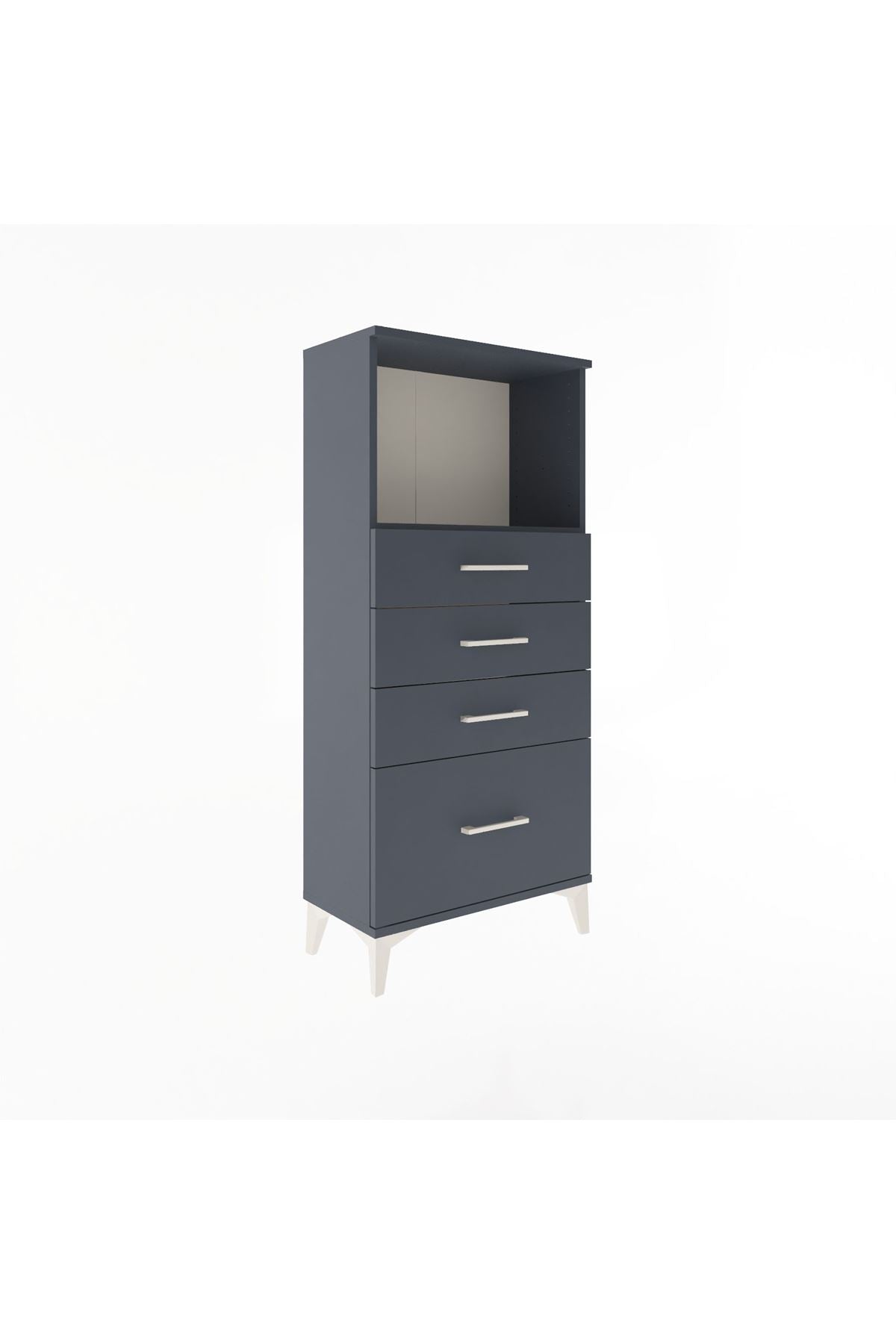 Arges Dolap Tek Raflı 4 Çekmeceli 60x30x134 - S17M009V5A