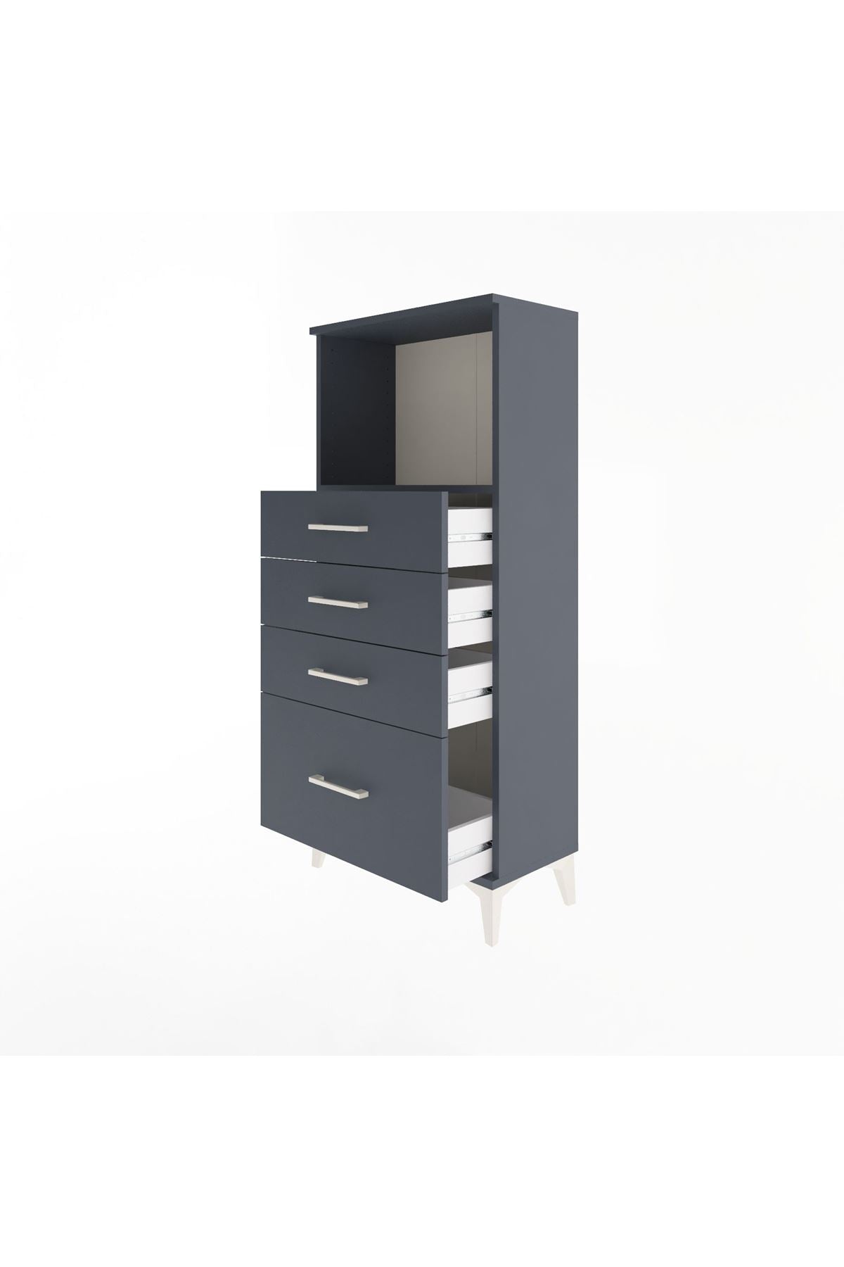 Arges Dolap Tek Raflı 4 Çekmeceli 60x30x134 - S17M009V5A