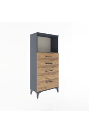 Arges Dolap Tek Raflı 4 Çekmeceli 60x30x134 - S17M009V6A