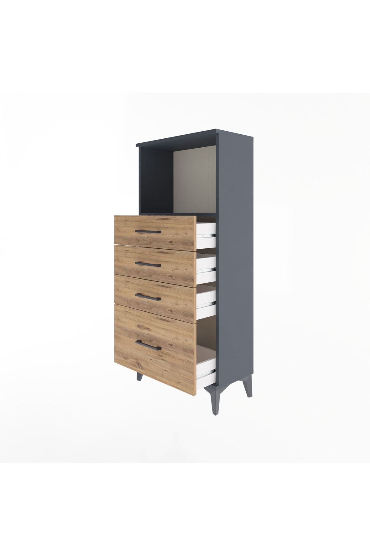 Arges Dolap Tek Raflı 4 Çekmeceli 60x30x134 - S17M009V6A