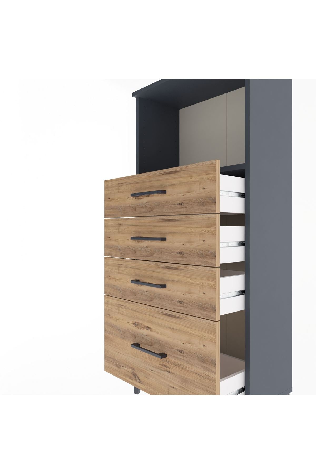 Arges Dolap Tek Raflı 4 Çekmeceli 60x30x134 - S17M009V6A