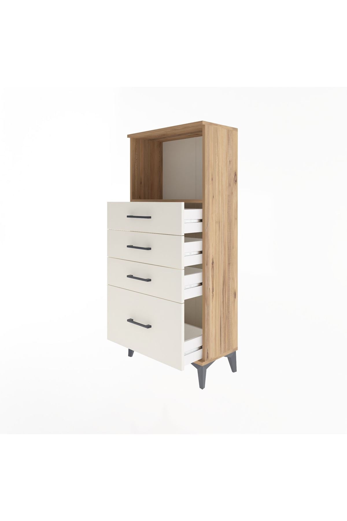 Arges Dolap Tek Raflı 4 Çekmeceli 60x30x134 - S17M009V7A