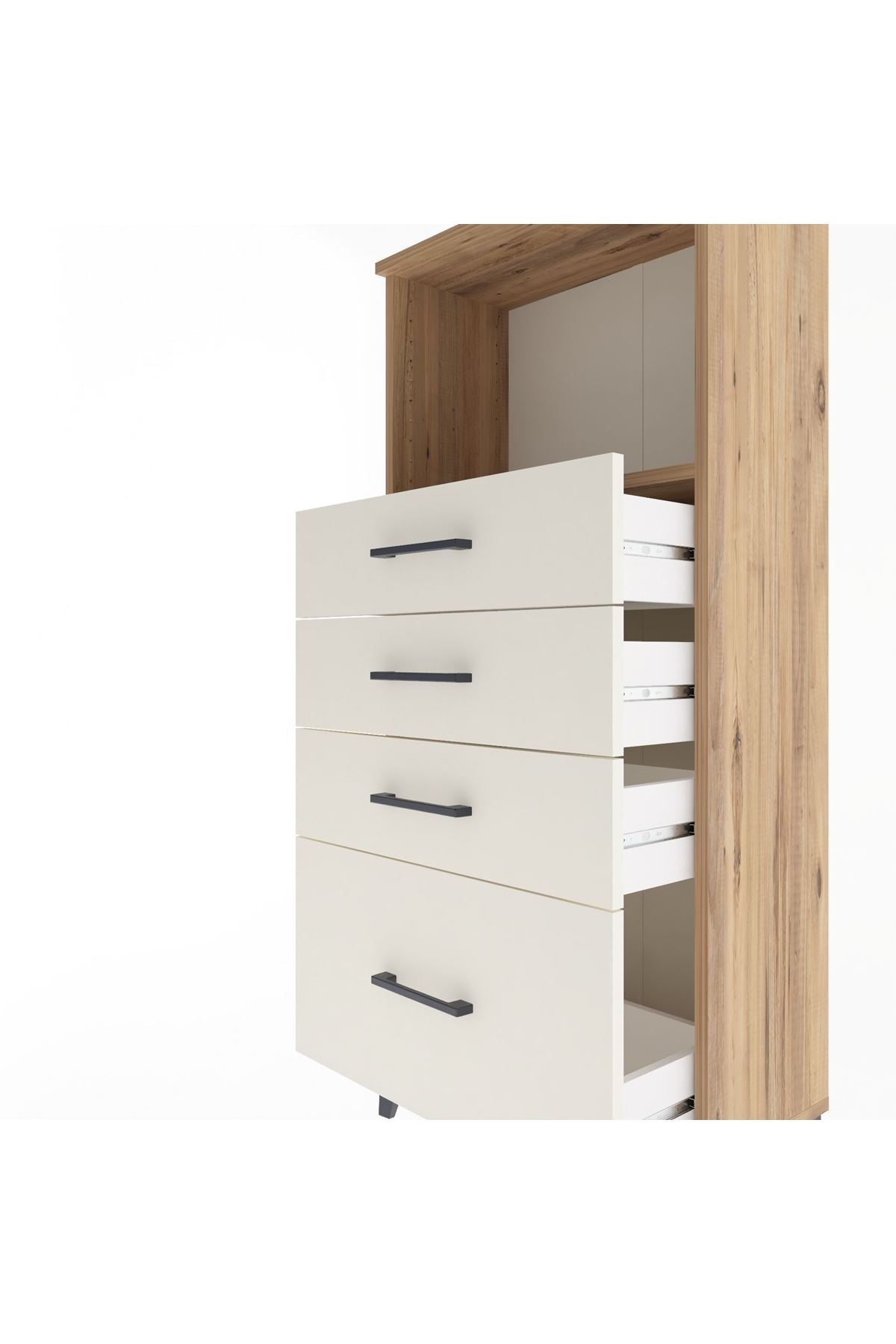 Arges Dolap Tek Raflı 4 Çekmeceli 60x30x134 - S17M009V7A