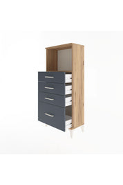 Arges Dolap Tek Raflı 4 Çekmeceli 60x30x134 - S17M009V8A