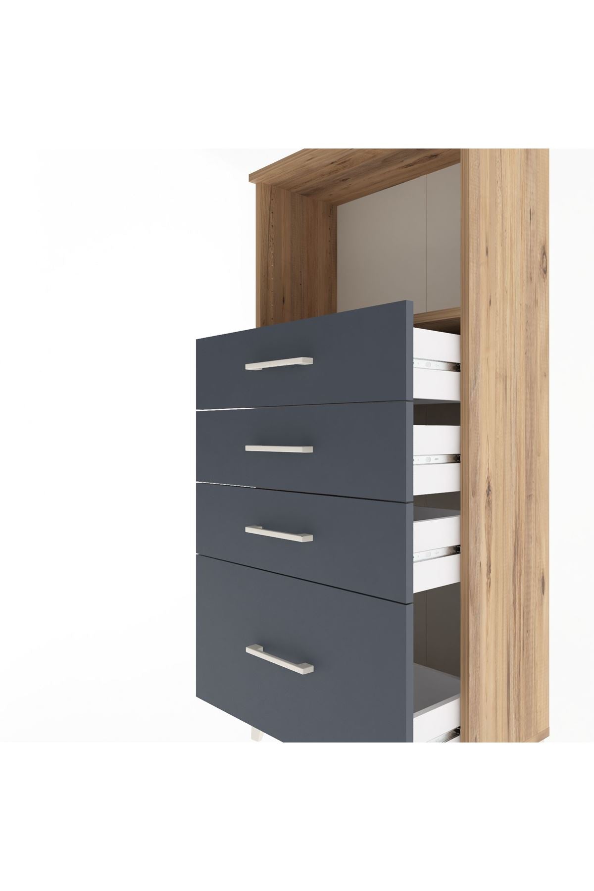 Arges Dolap Tek Raflı 4 Çekmeceli 60x30x134 - S17M009V8A