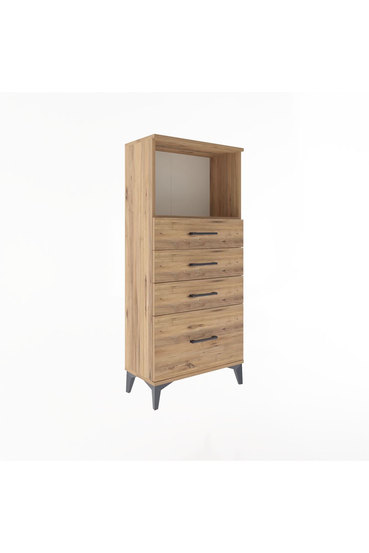 Arges Dolap Tek Raflı 4 Çekmeceli 60x30x134 - S17M009V9A