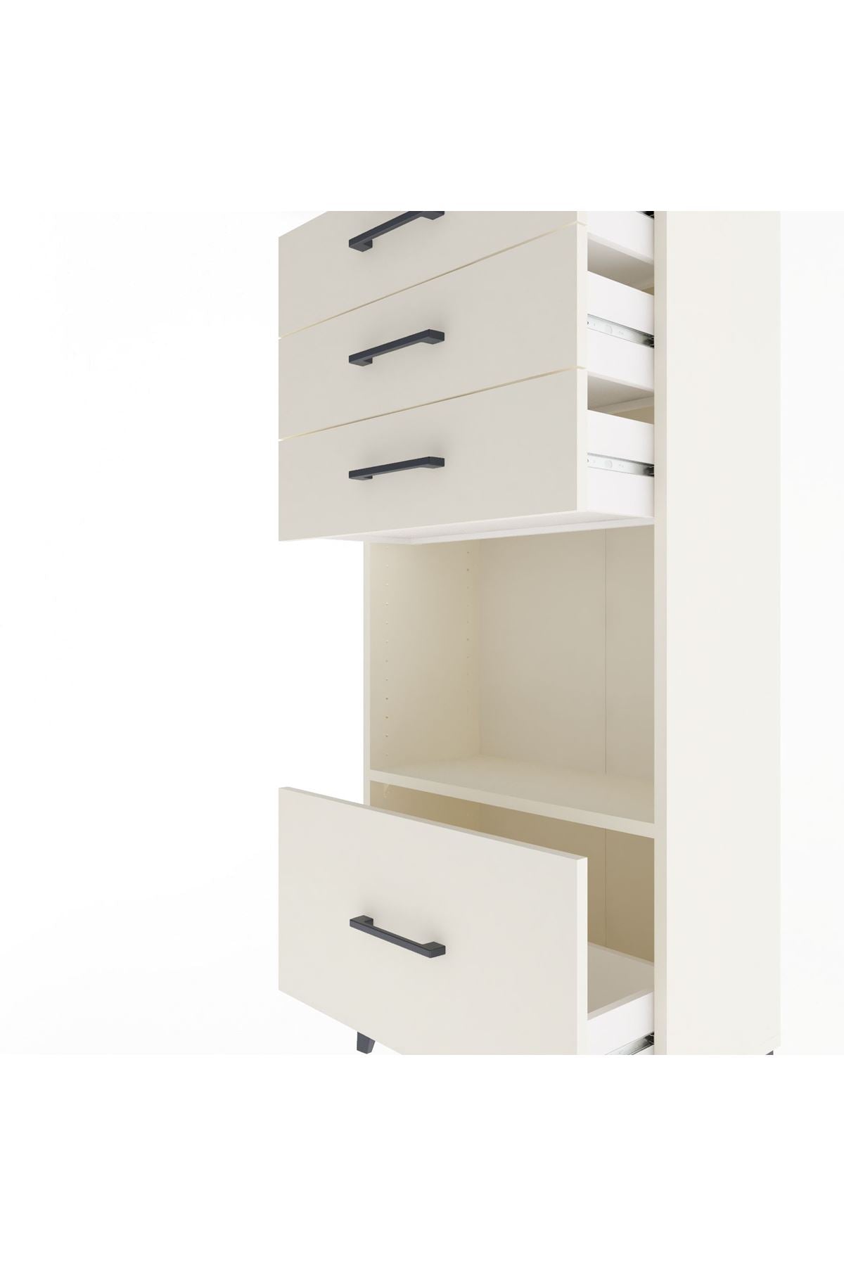 Arges Dolap Tek Raflı 4 Çekmeceli 60x30x134 - S17M010V1A