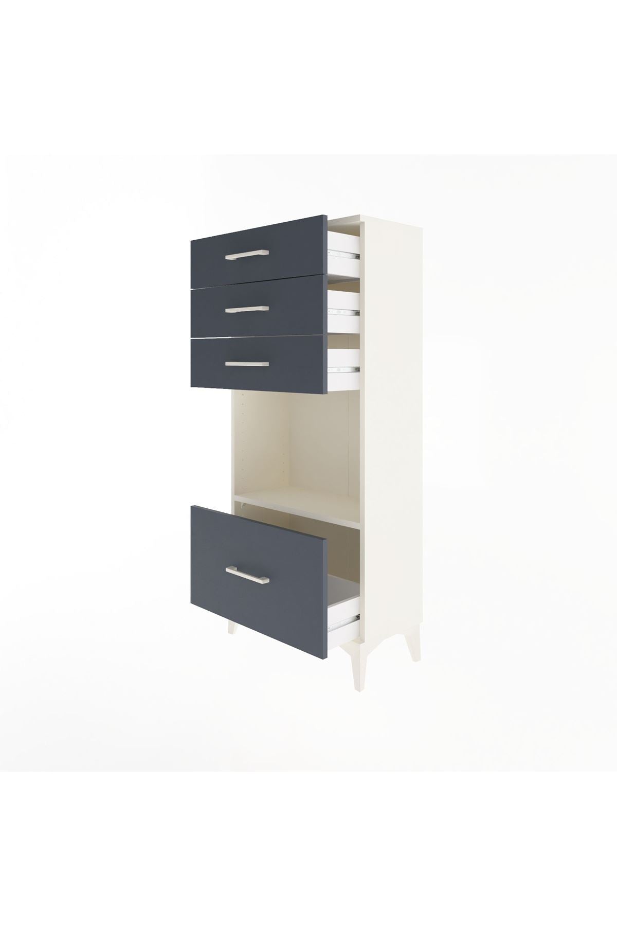 Arges Dolap Tek Raflı 4 Çekmeceli 60x30x134 - S17M010V2A