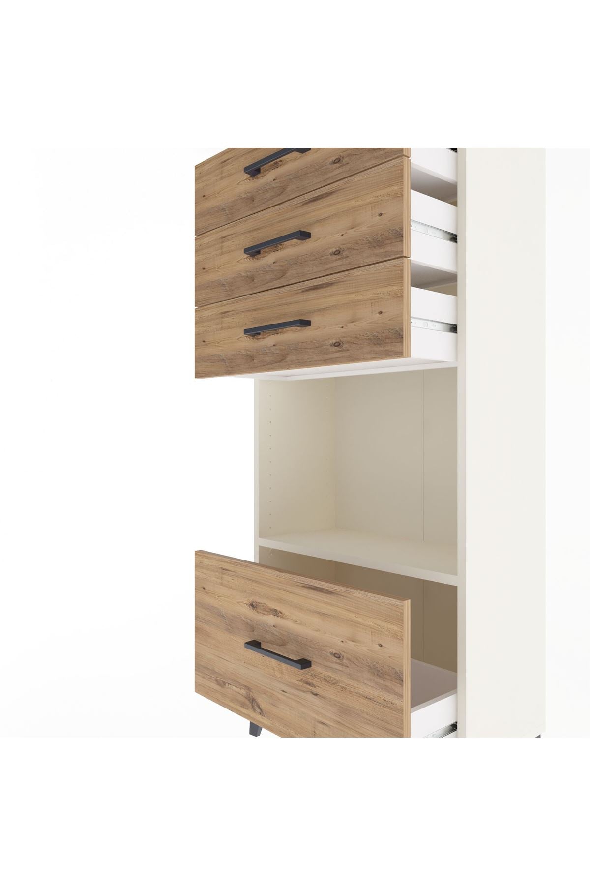 Arges Dolap Tek Raflı 4 Çekmeceli 60x30x134 - S17M010V3A